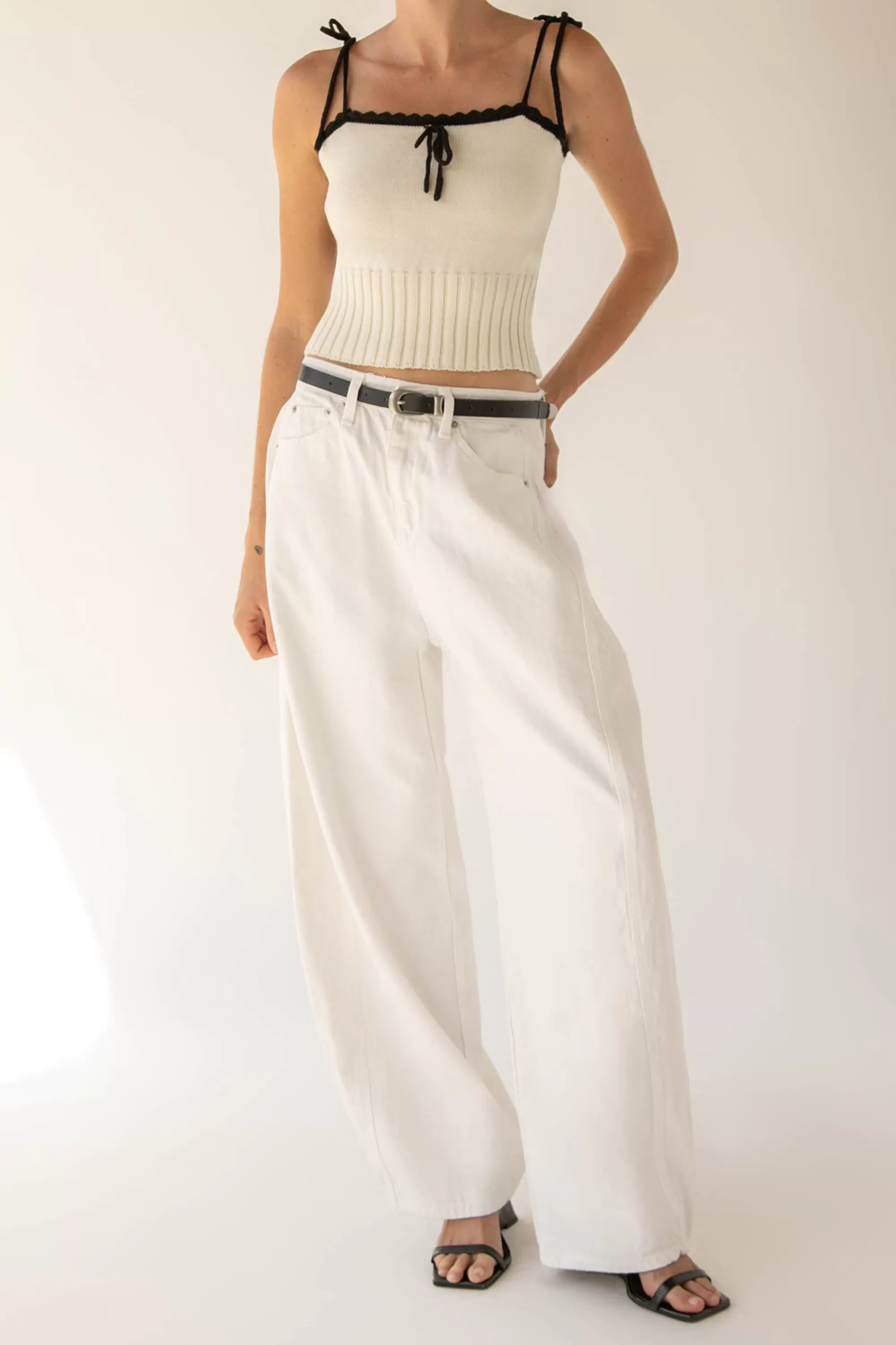 OAK + FORT CONTRAST STITCH KNIT TANK | Women Tops | Sweaters & Cardigans