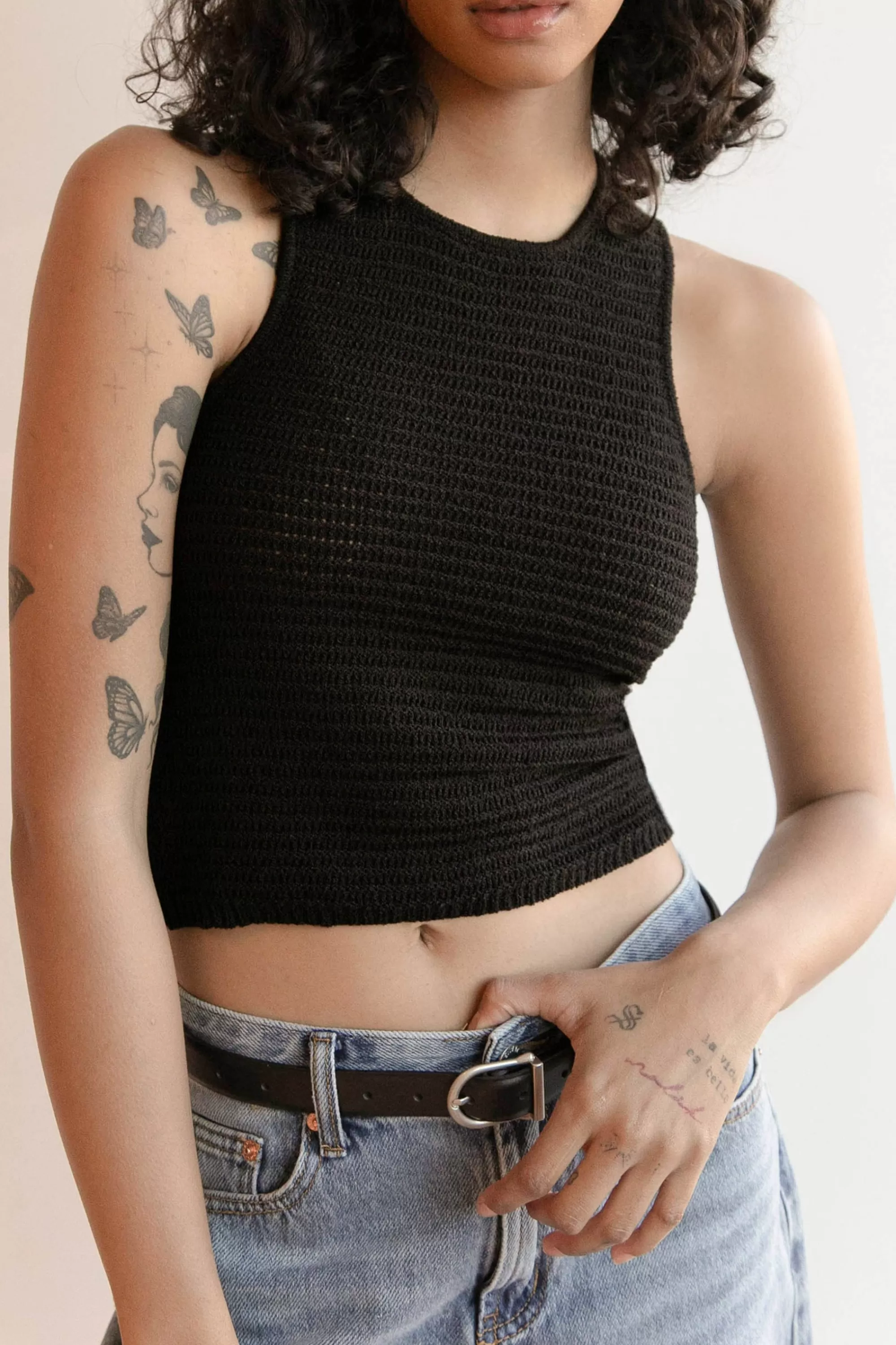 OAK + FORT CROCHET KNIT TANK | Women Tops | Sweaters & Cardigans