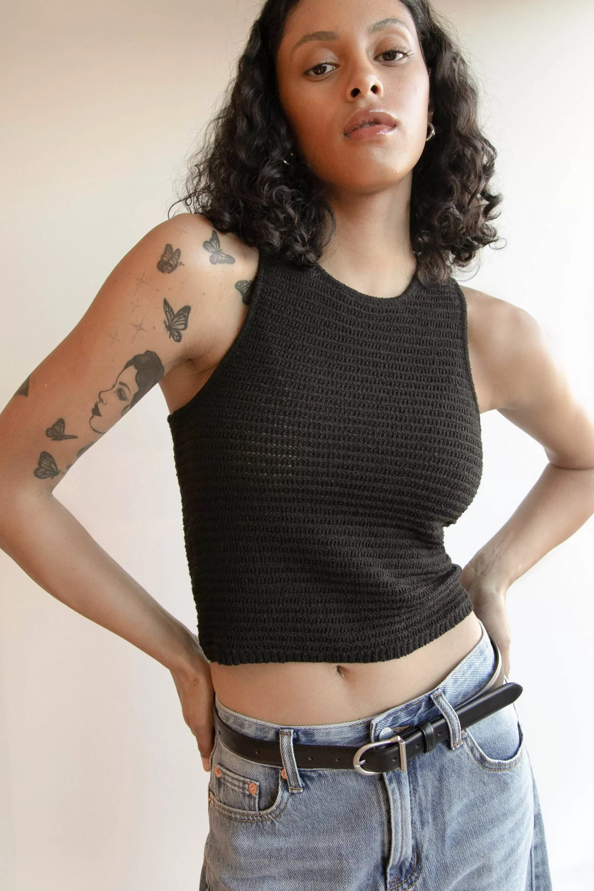 OAK + FORT CROCHET KNIT TANK | Women Tops | Sweaters & Cardigans