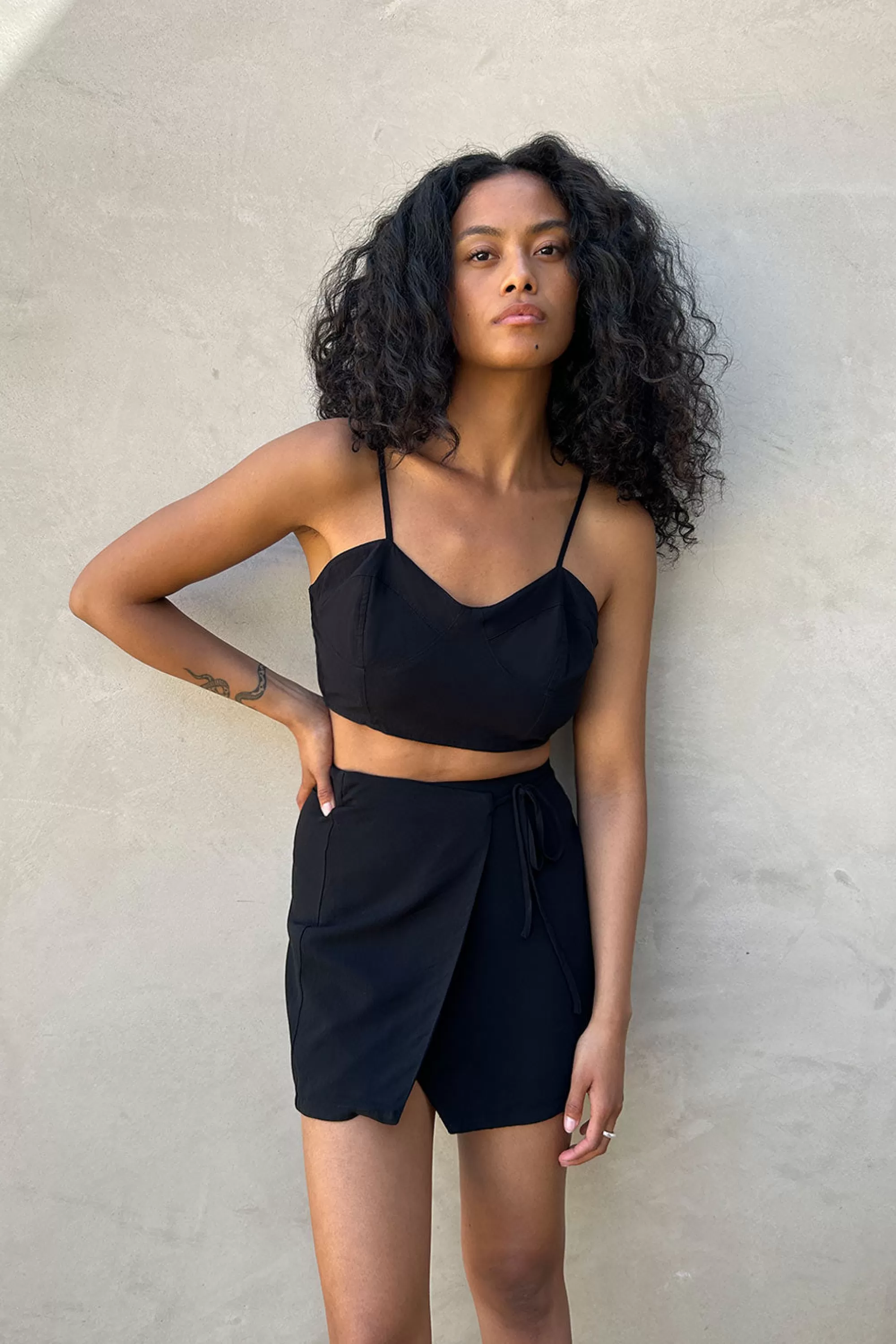 OAK + FORT CROPPED BUSTIER TANK | Women Tops