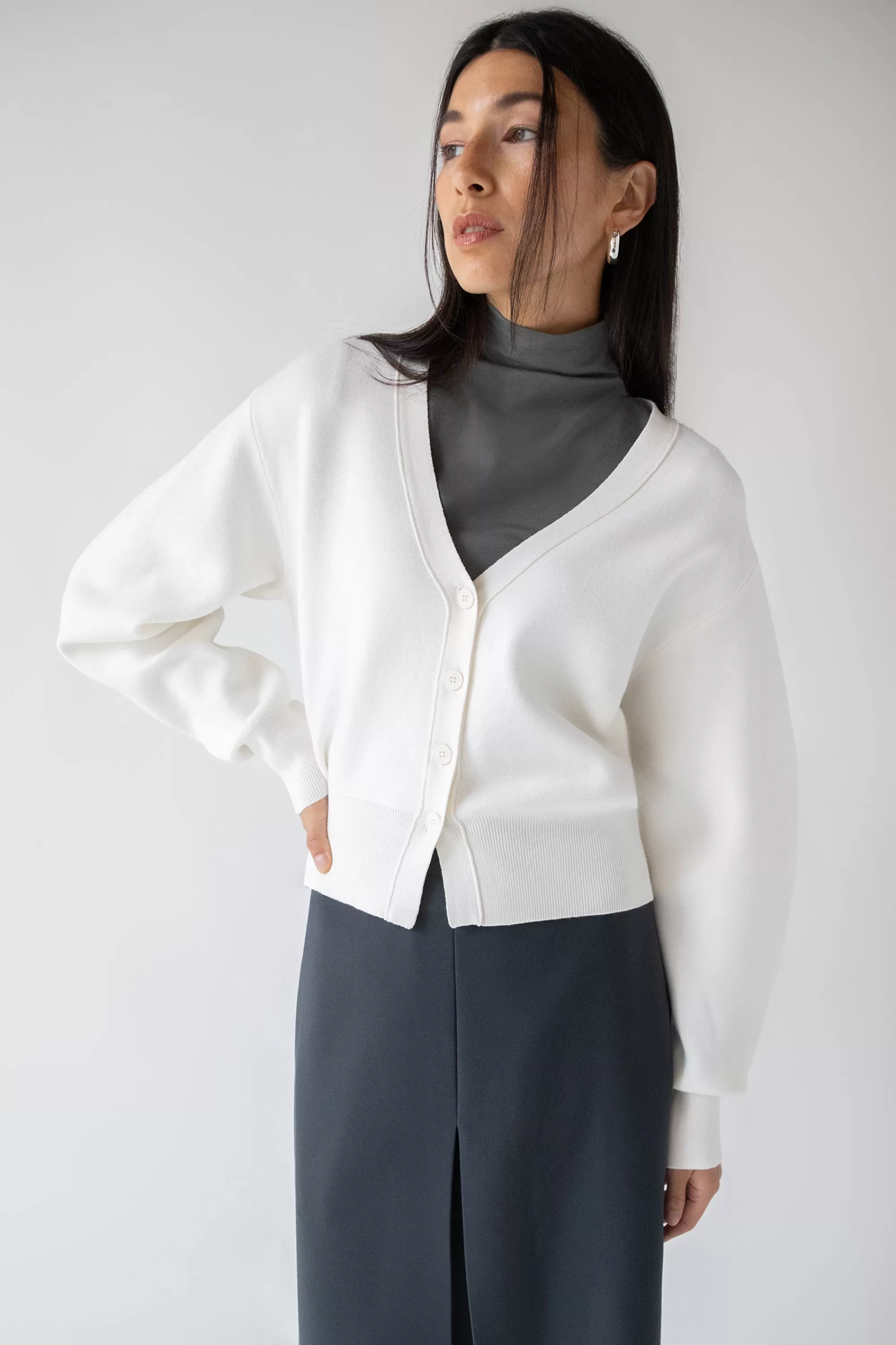 OAK + FORT CROPPED CARDIGAN | Women Sweaters & Cardigans