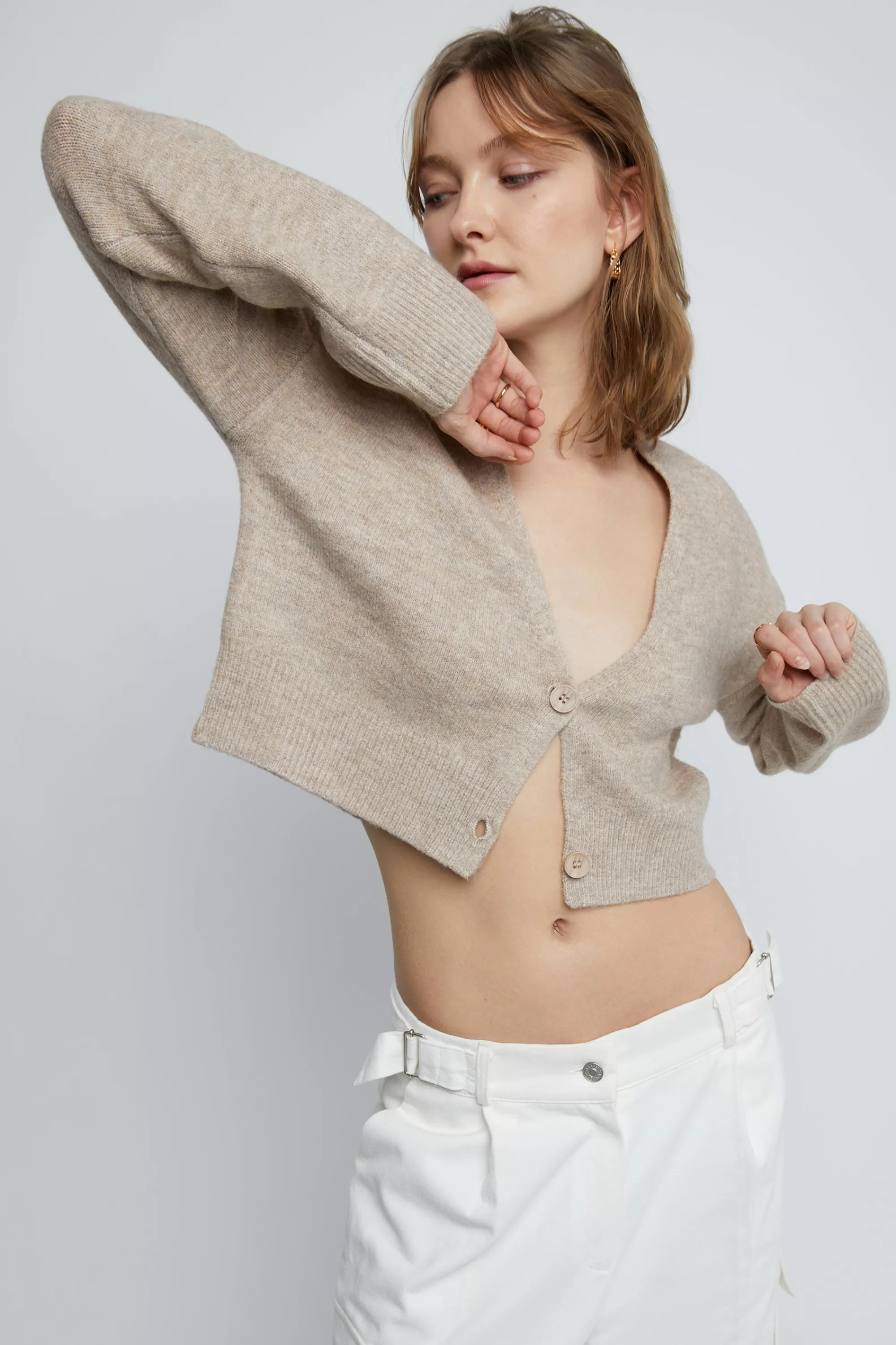 OAK + FORT CROPPED CARDIGAN | Women Sweaters & Cardigans