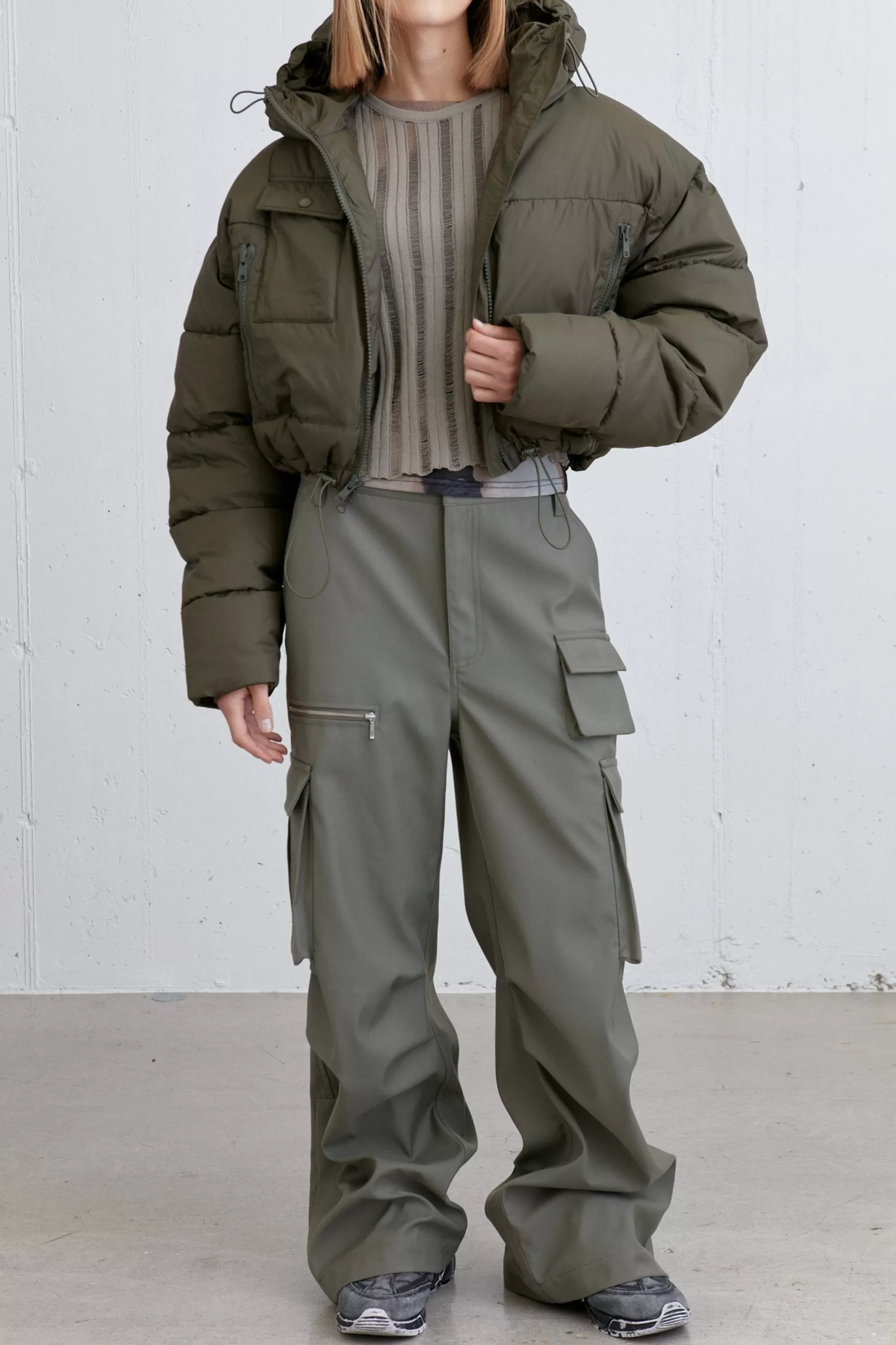 OAK + FORT CROPPED PUFFER JACKET | Women Coats & Jackets