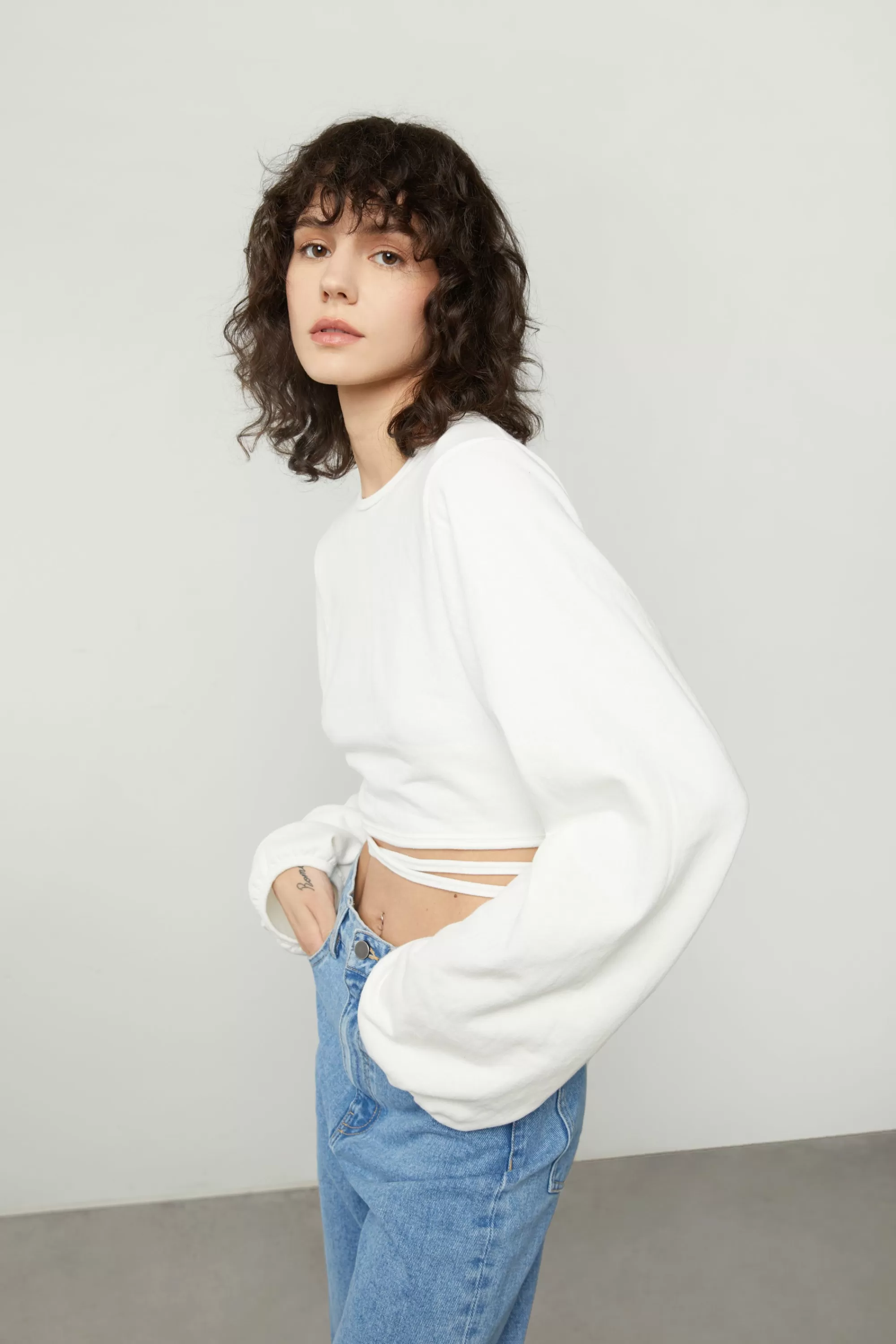 OAK + FORT CROPPED TOP WITH OPEN BACK | Women Tops