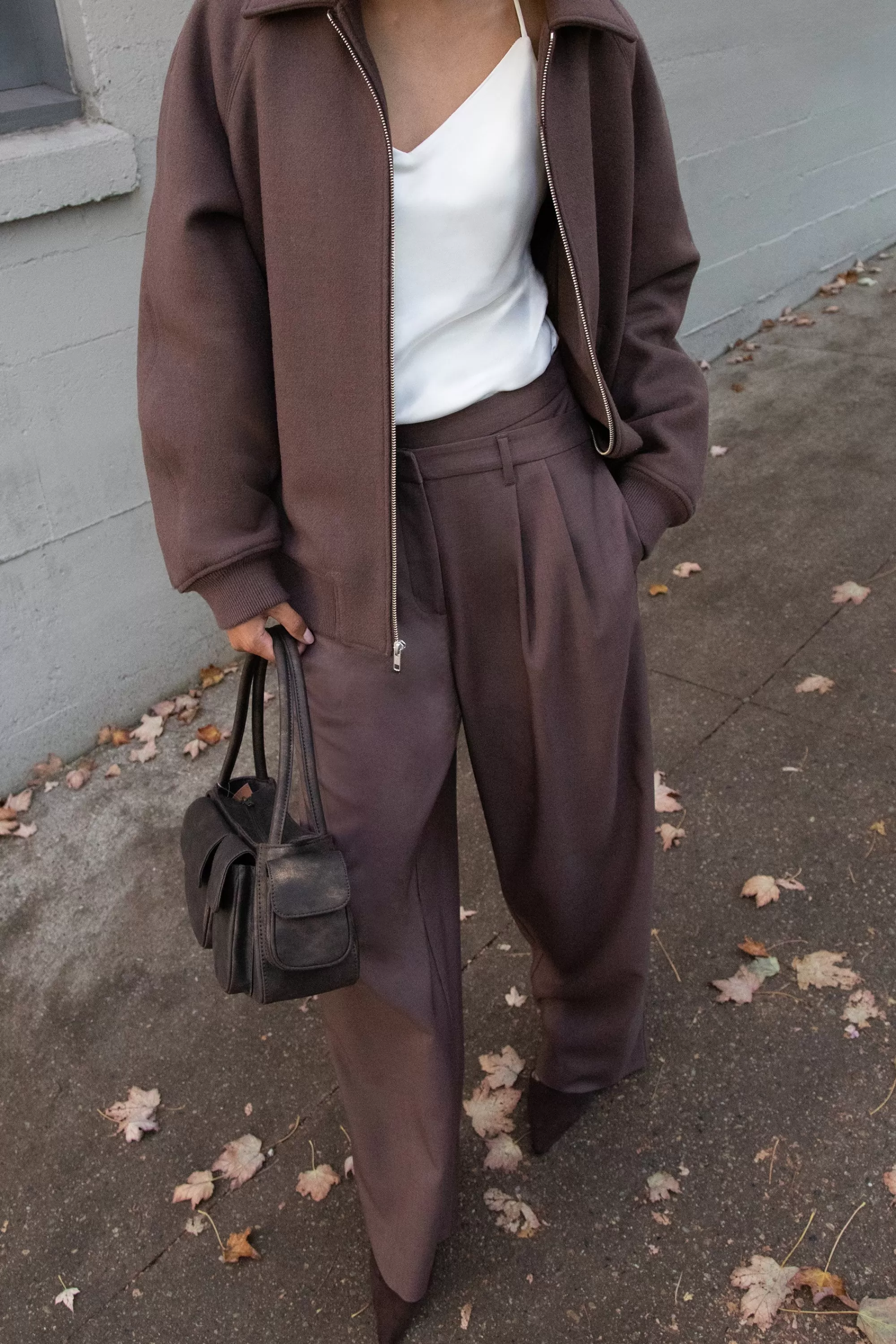 OAK + FORT CROSSOVER WAIST WIDE LEG PANT | Women Pants
