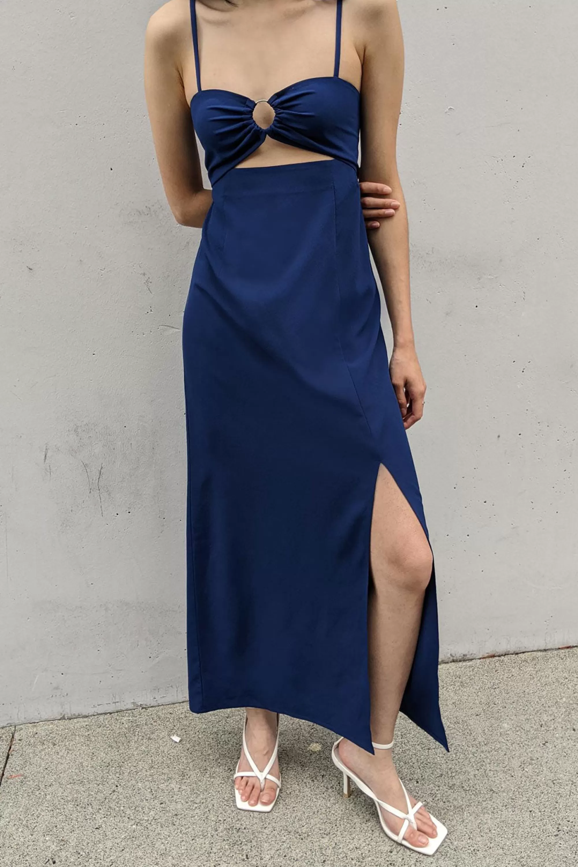 OAK + FORT CUTOUT MIDI DRESS | Women Dresses