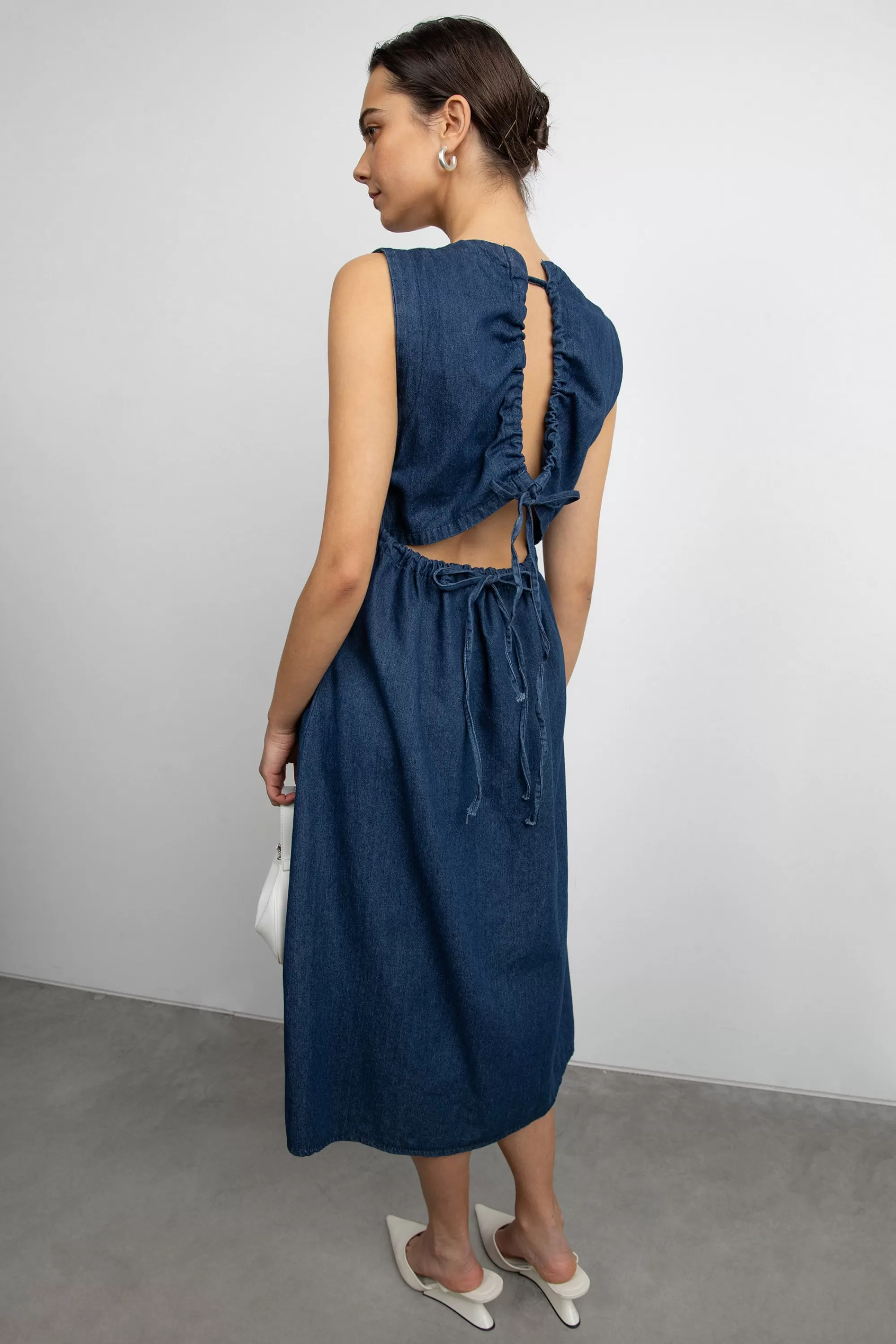 OAK + FORT DENIM MIDI DRESS | Women Dresses