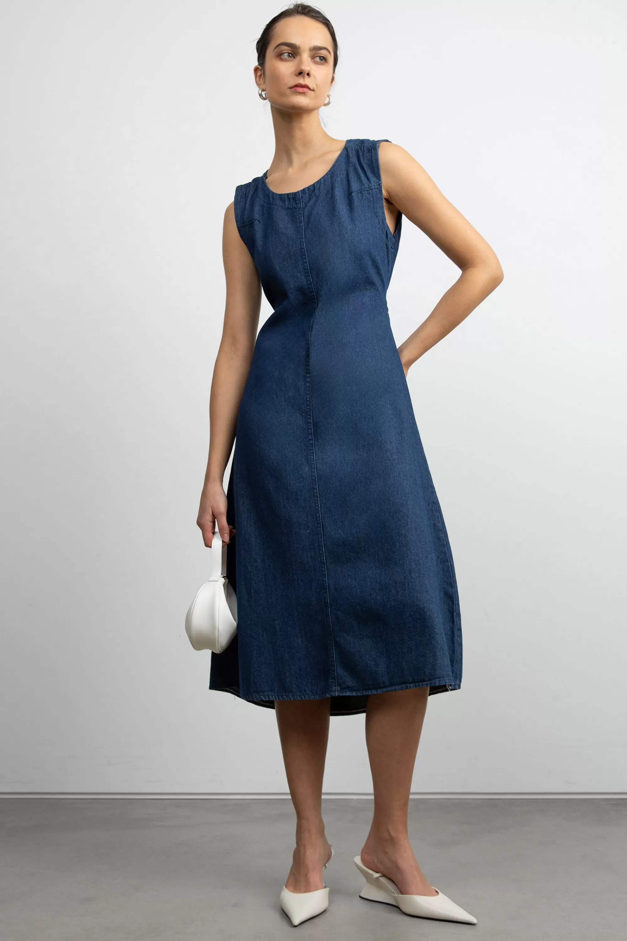 OAK + FORT DENIM MIDI DRESS | Women Dresses