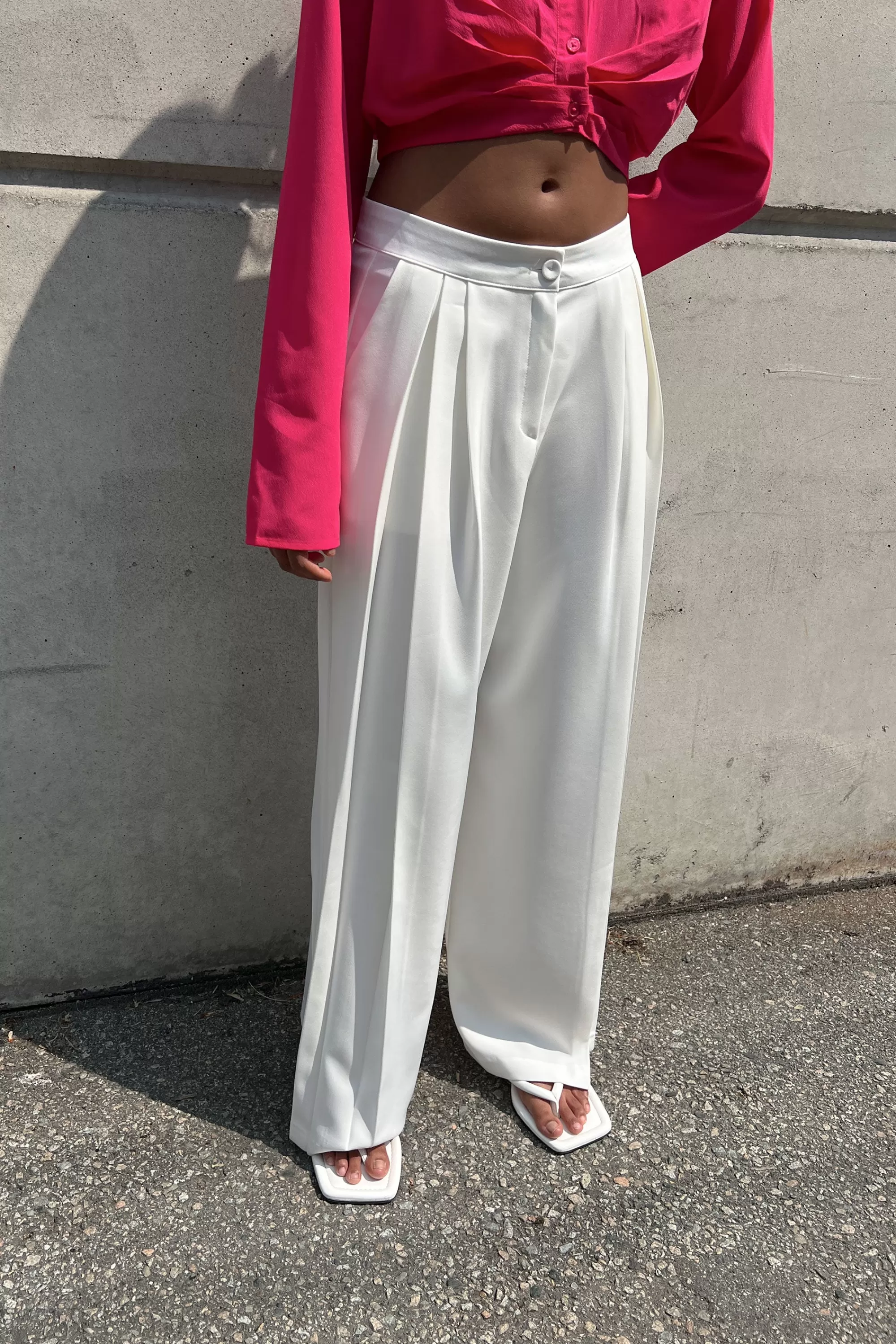 OAK + FORT DOUBLE PLEATED WIDE LEG PANT | Women Pants