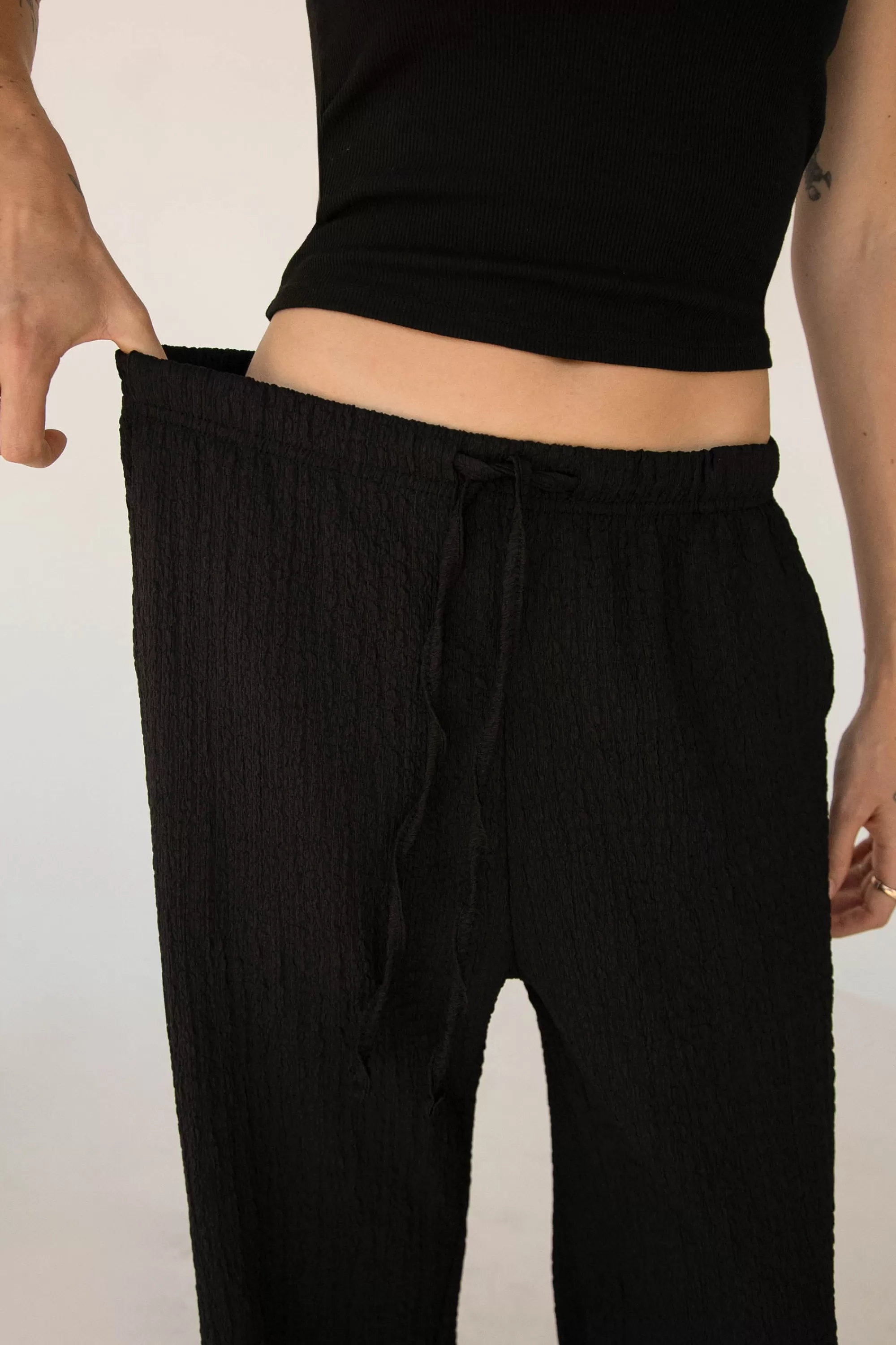 OAK + FORT DRAWSTRING CRINKLE PANT | Women Pants
