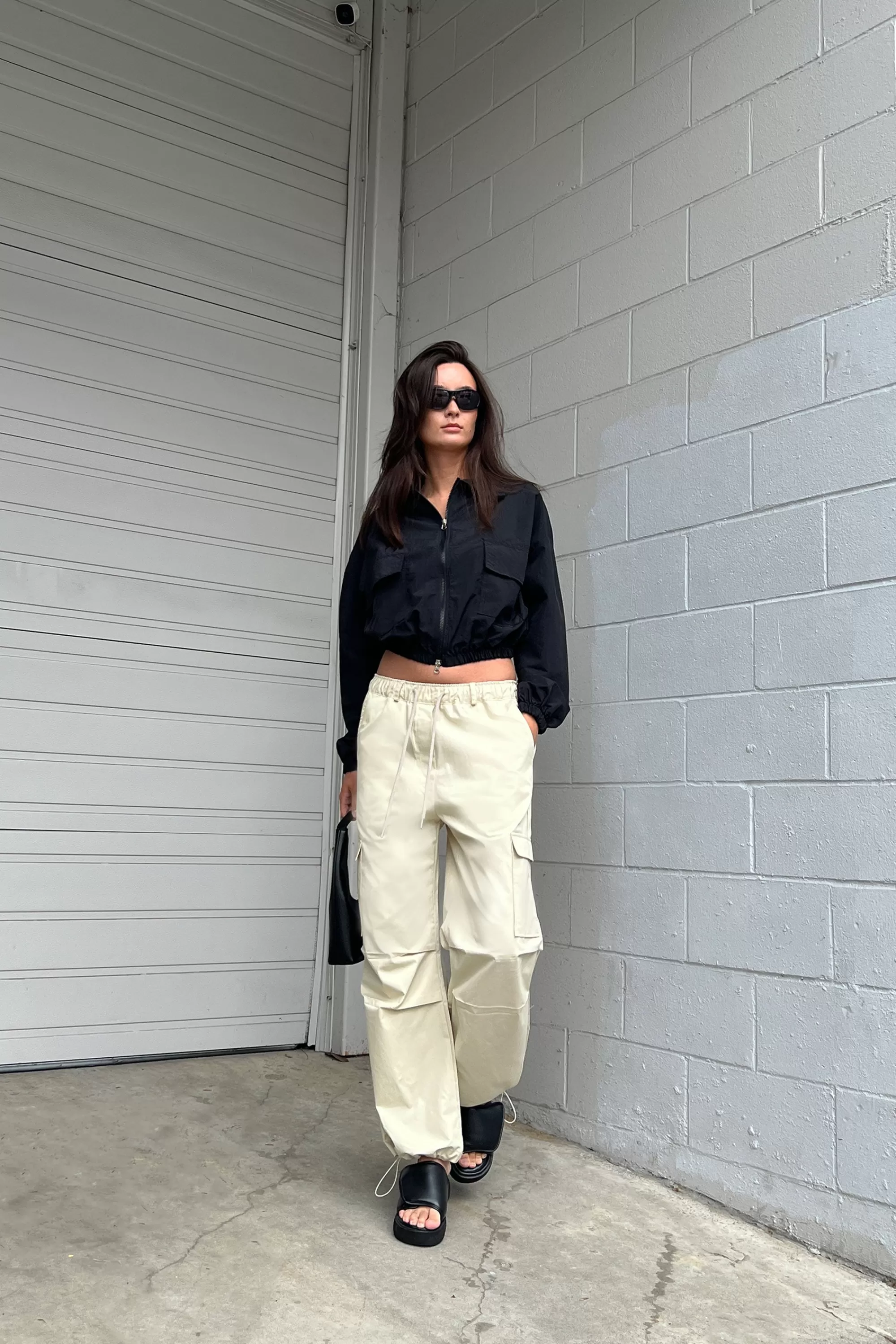 OAK + FORT DRAWSTRING WAIST CARGO PANT | Women Pants