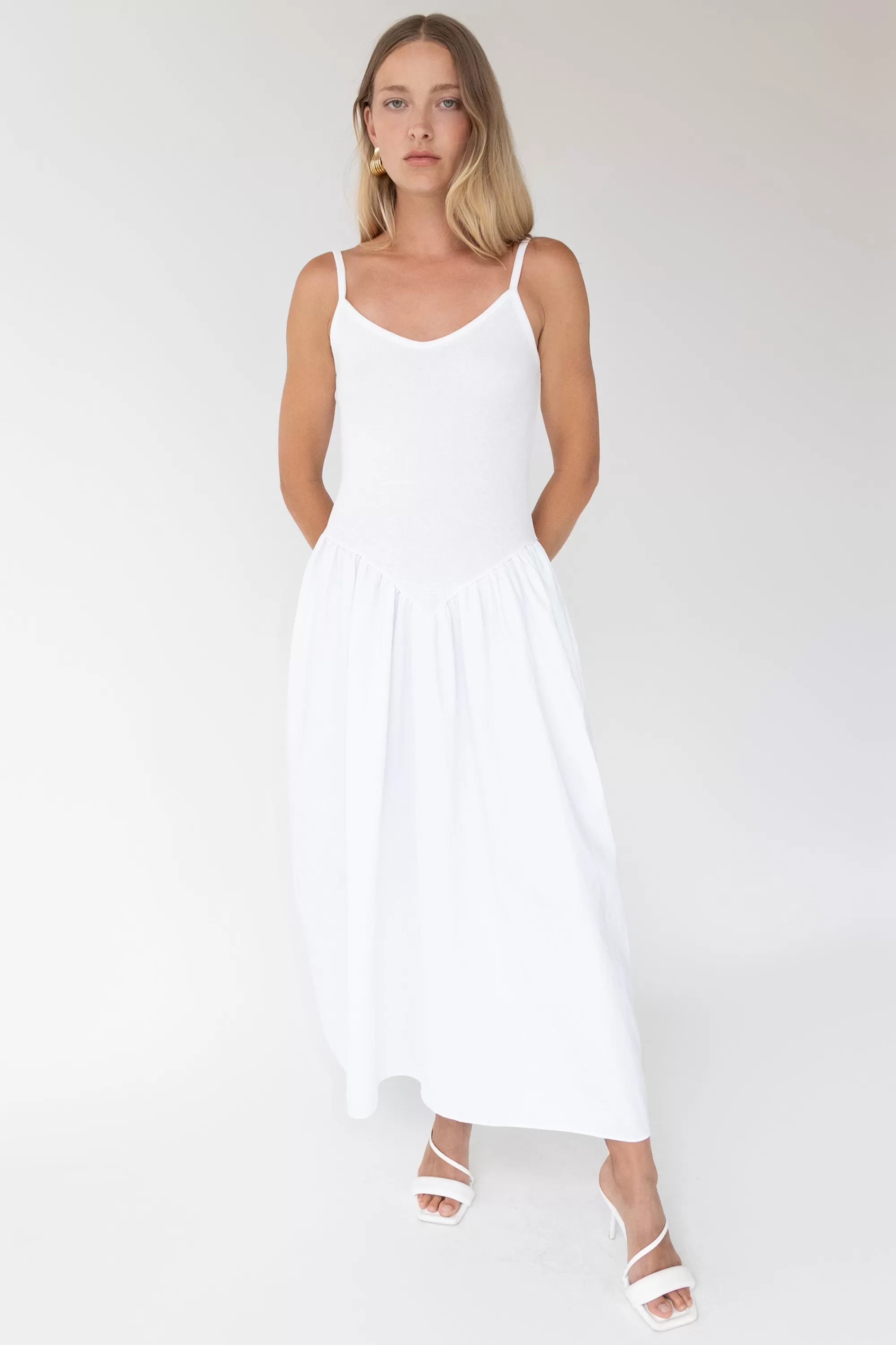 OAK + FORT DROP WAIST MAXI DRESS | Women Dresses