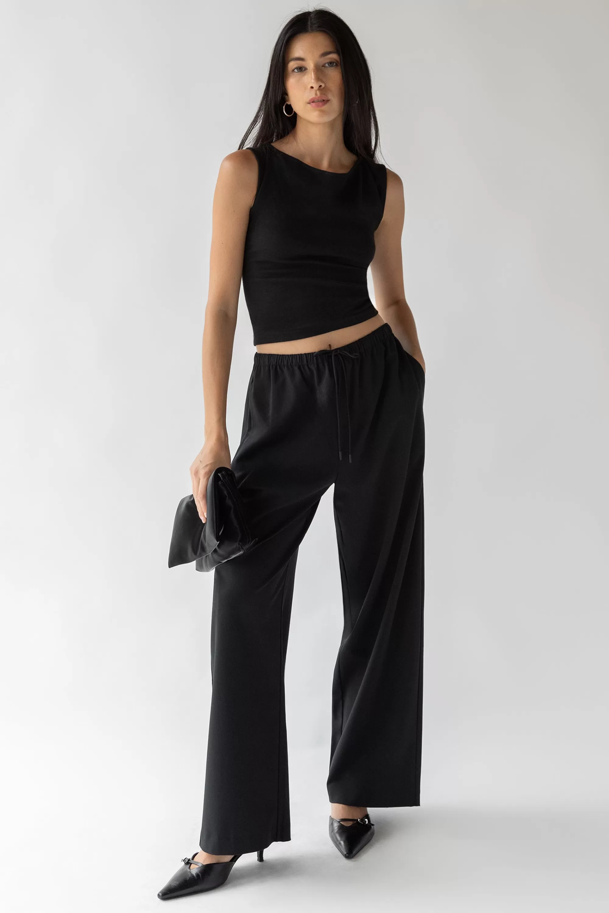OAK + FORT ELASTIC WAIST DRESS PANT | Women Pants