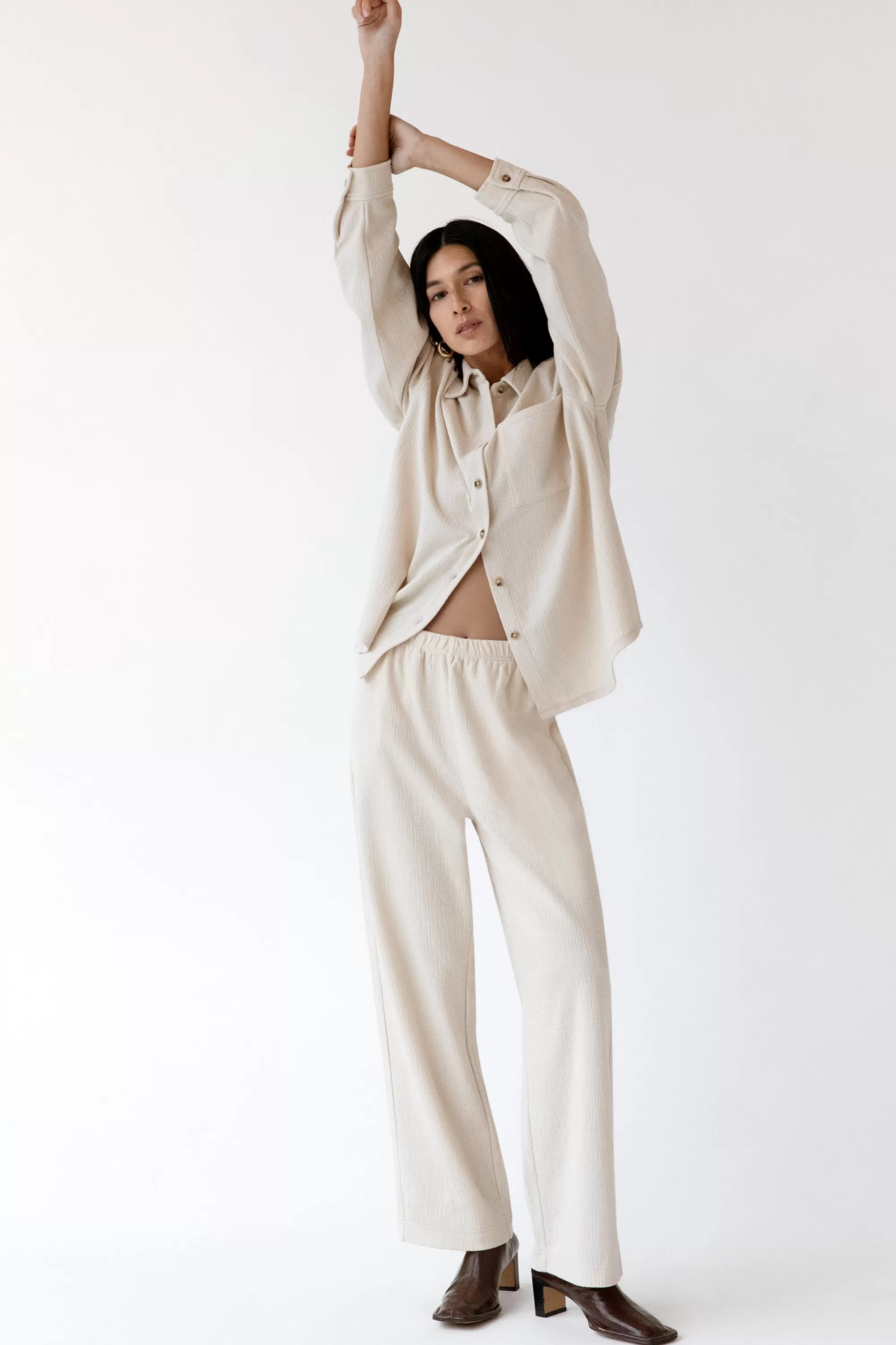 OAK + FORT ELASTIC WAIST PANT | Women Pants