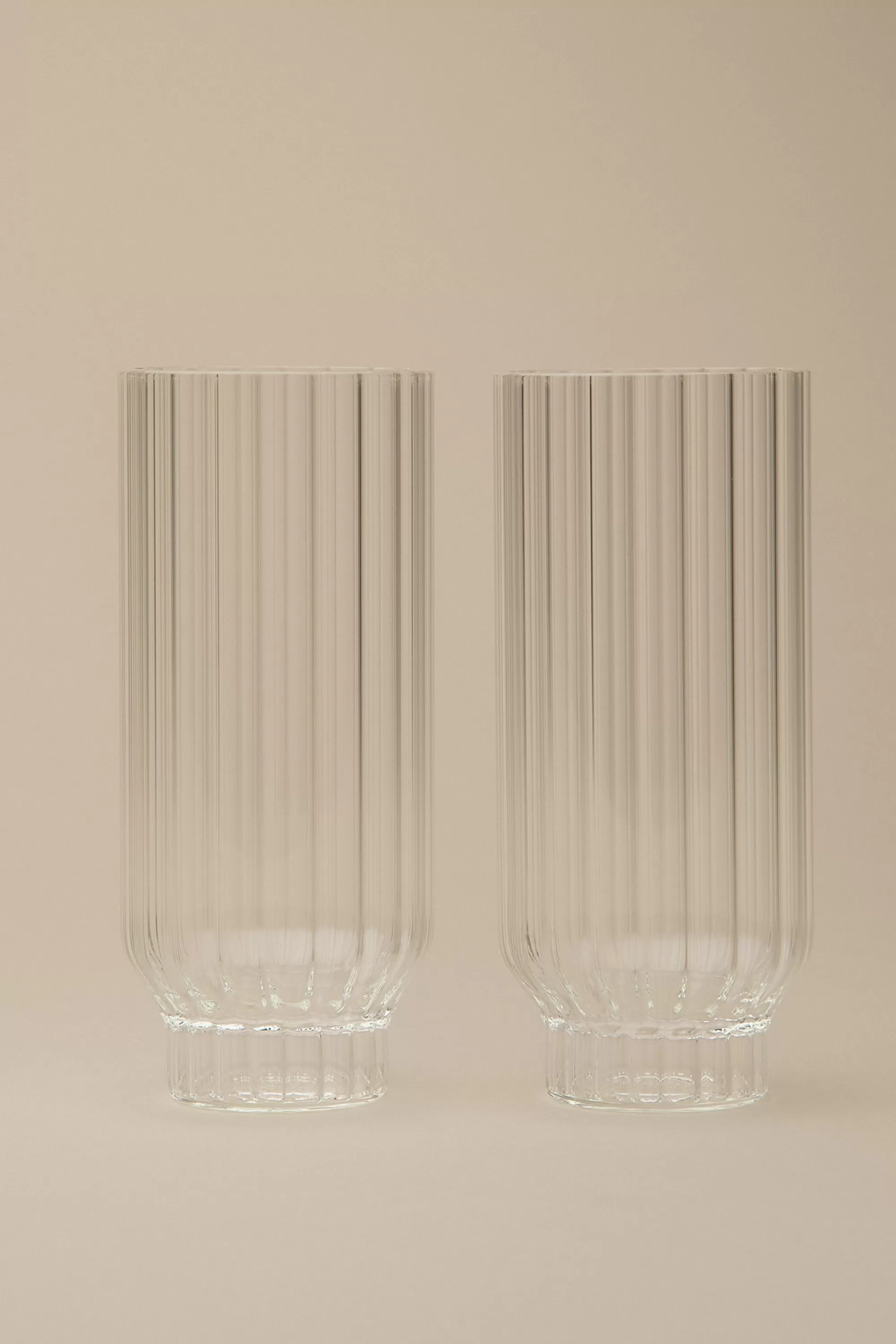 OAK + FORT FLUTED COOLER GLASSES, SET OF 2 | Tableware