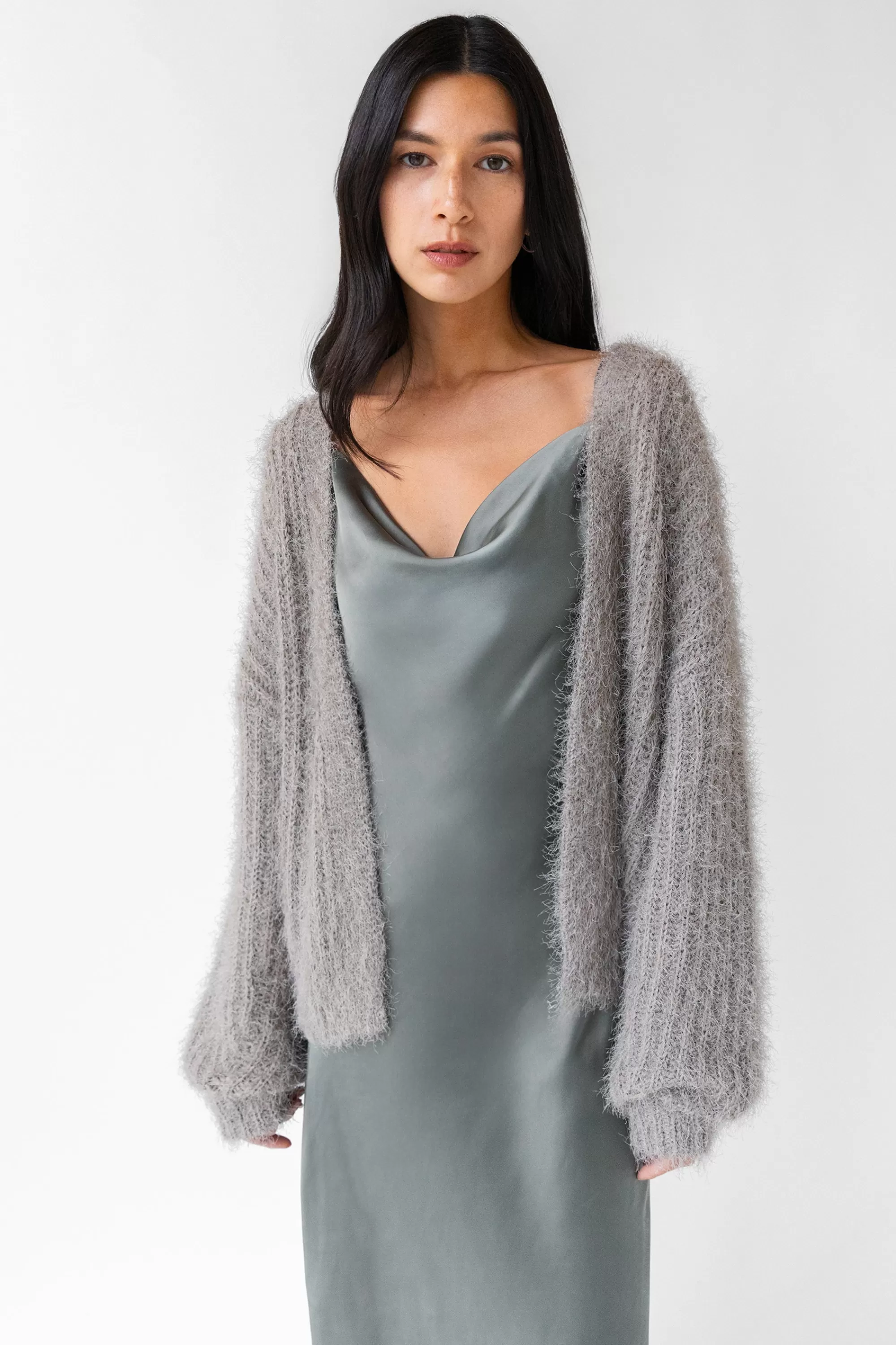OAK + FORT FUZZY OPEN FRONT CARDIGAN | Women Sweaters & Cardigans