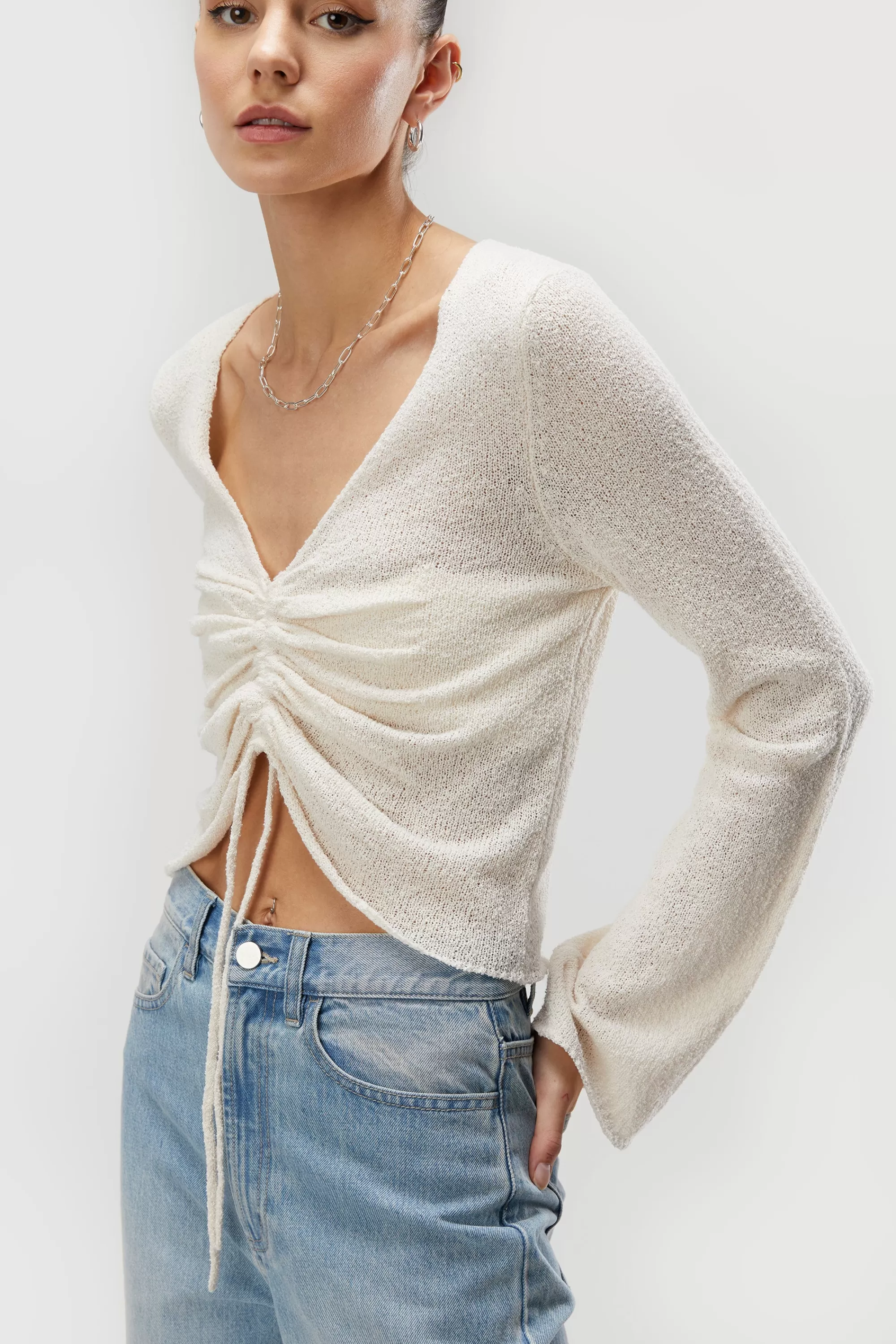 OAK + FORT GATHERED SWEATER | Women Sweaters & Cardigans
