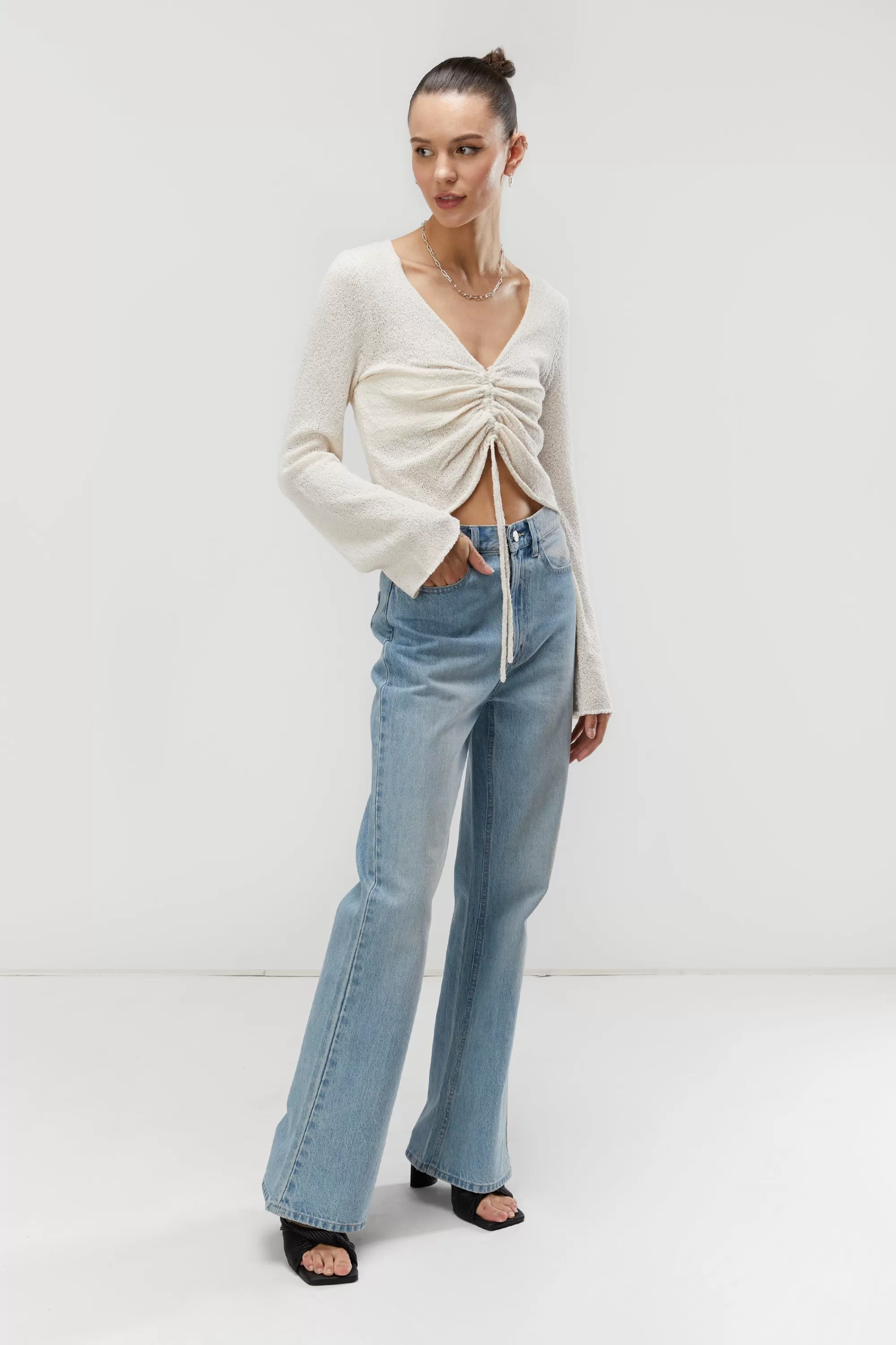 OAK + FORT GATHERED SWEATER | Women Sweaters & Cardigans