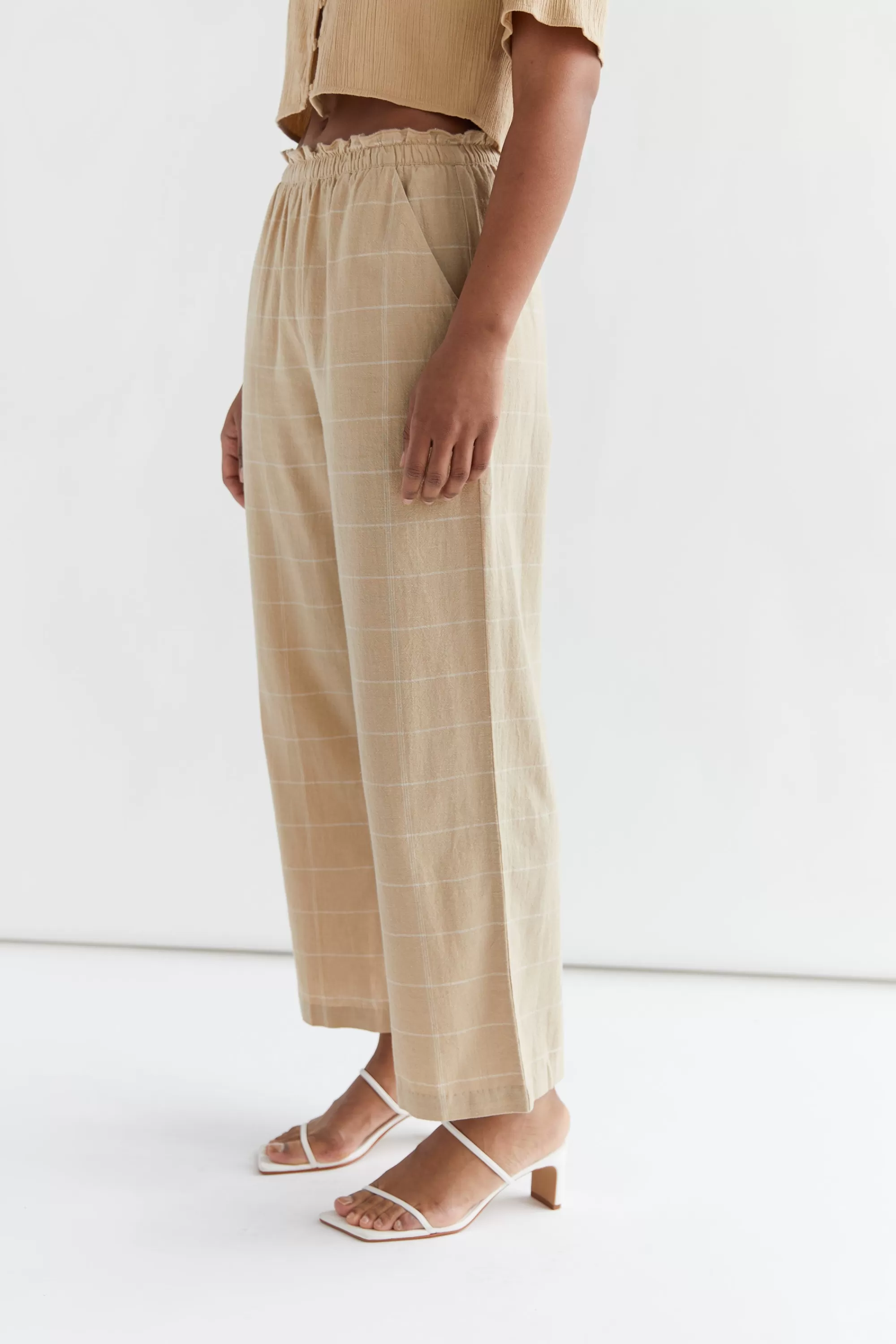 OAK + FORT GRID PRINT PANT | Women Pants
