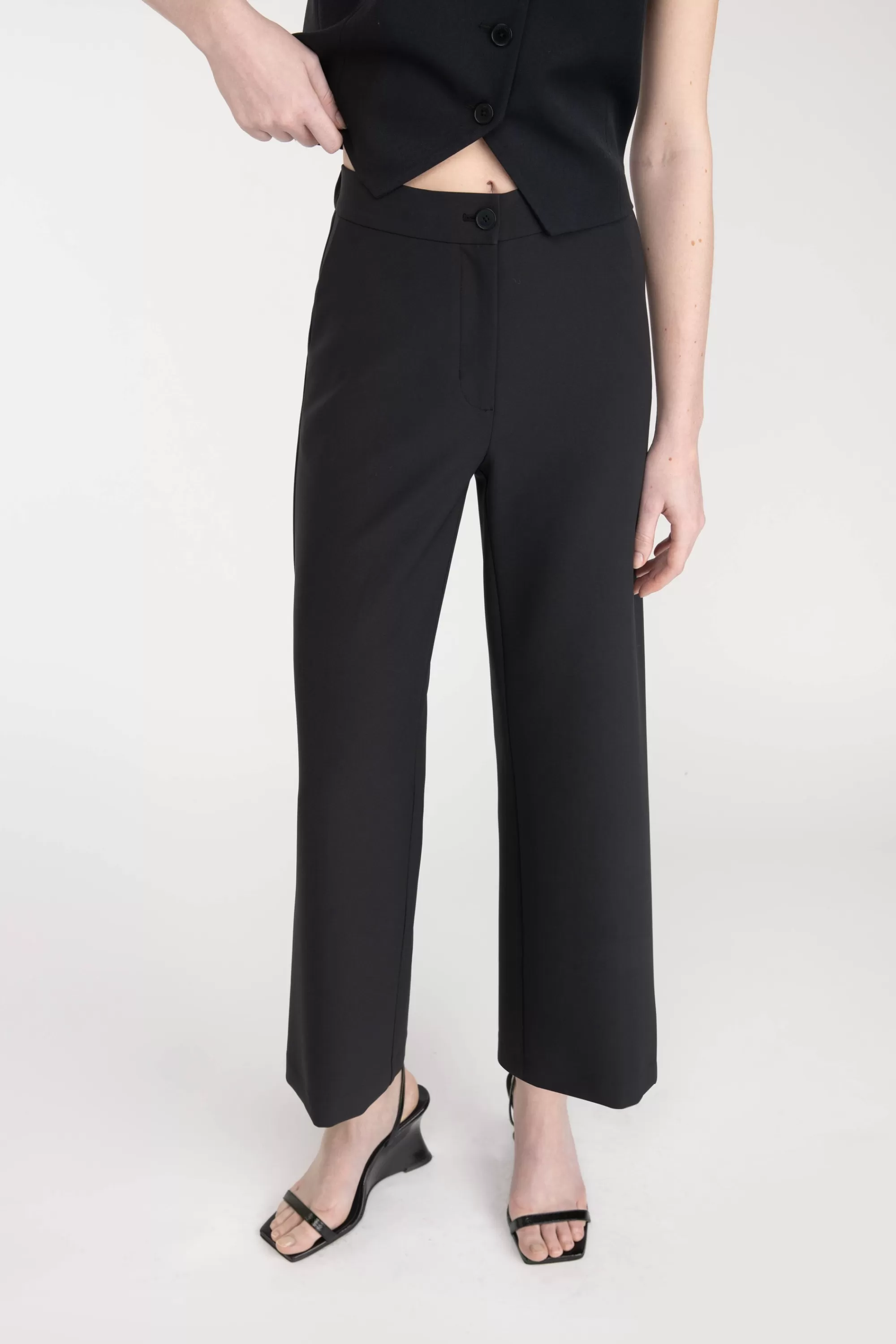 OAK + FORT HALF ELASTIC WIDE LEG PANT | Women Pants