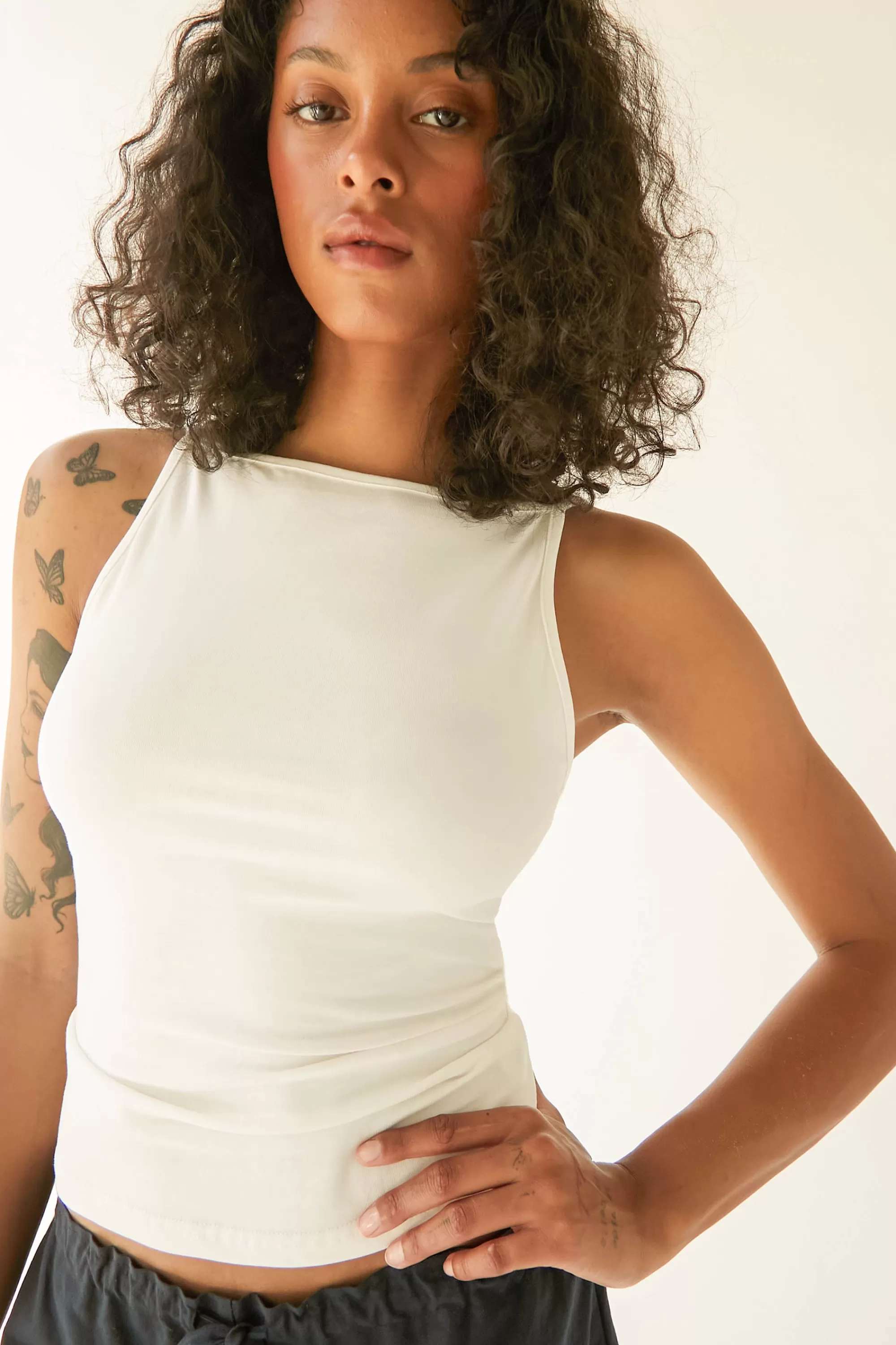 OAK + FORT HIGH NECK TANK TOP | Women Tops