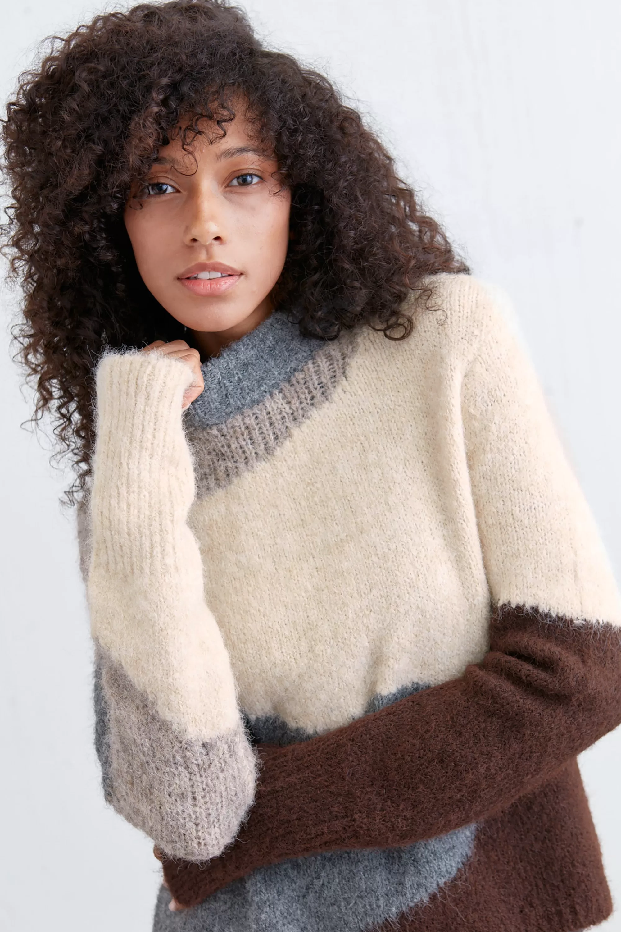 OAK + FORT INTARSIA KNIT SWEATER | Women Sweaters & Cardigans