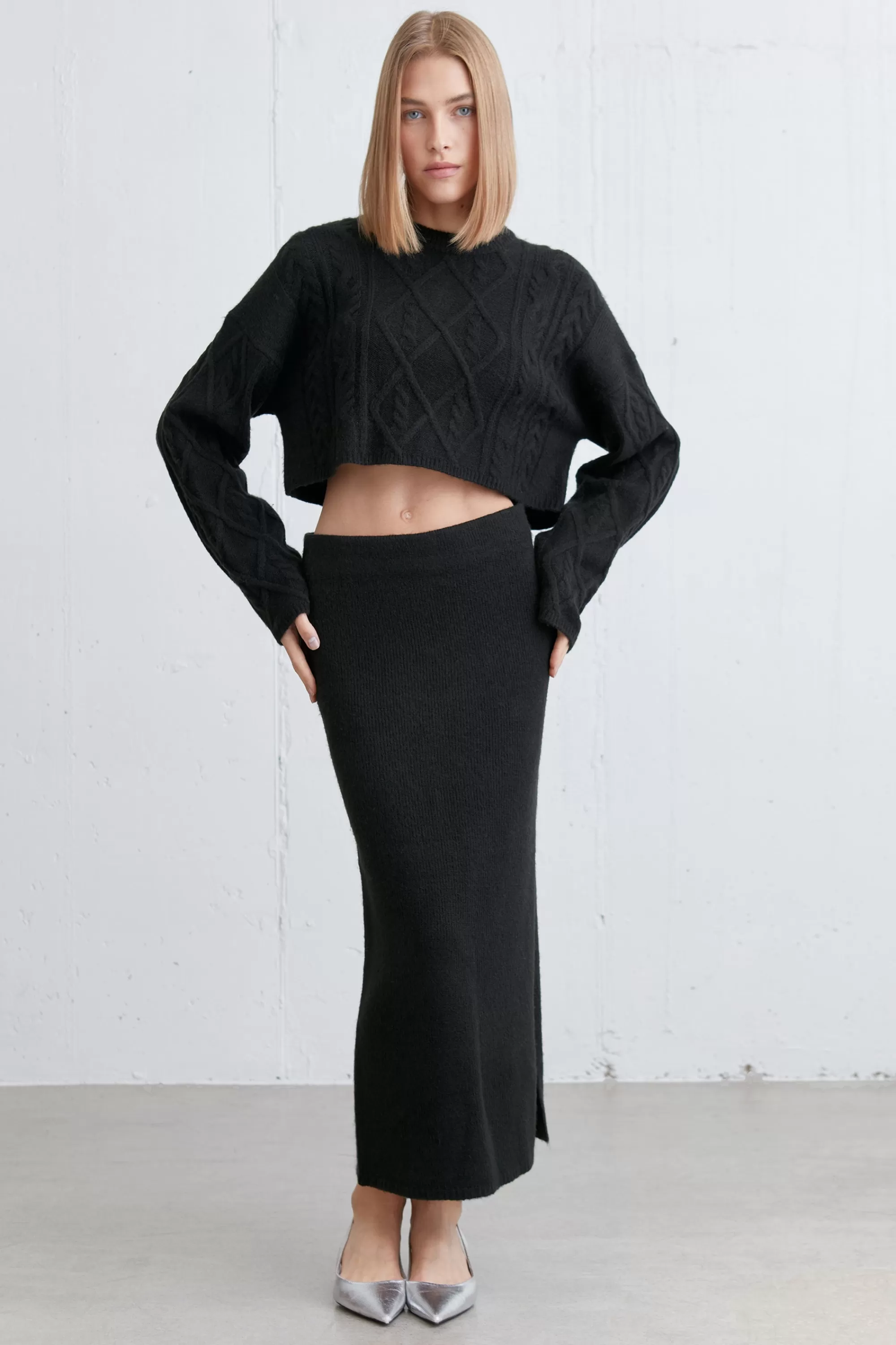OAK + FORT KNIT MIDI SKIRT | Women Skirts