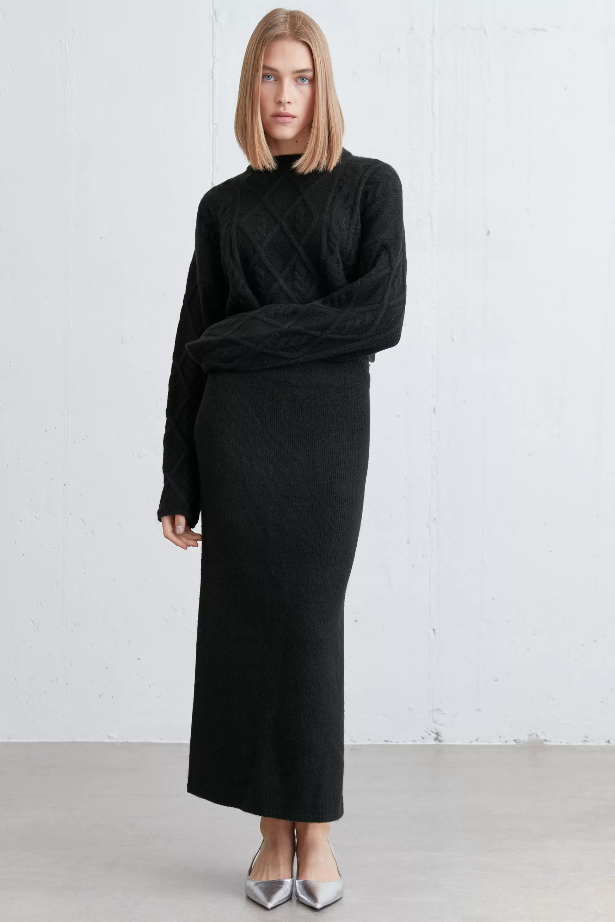 OAK + FORT KNIT MIDI SKIRT | Women Skirts
