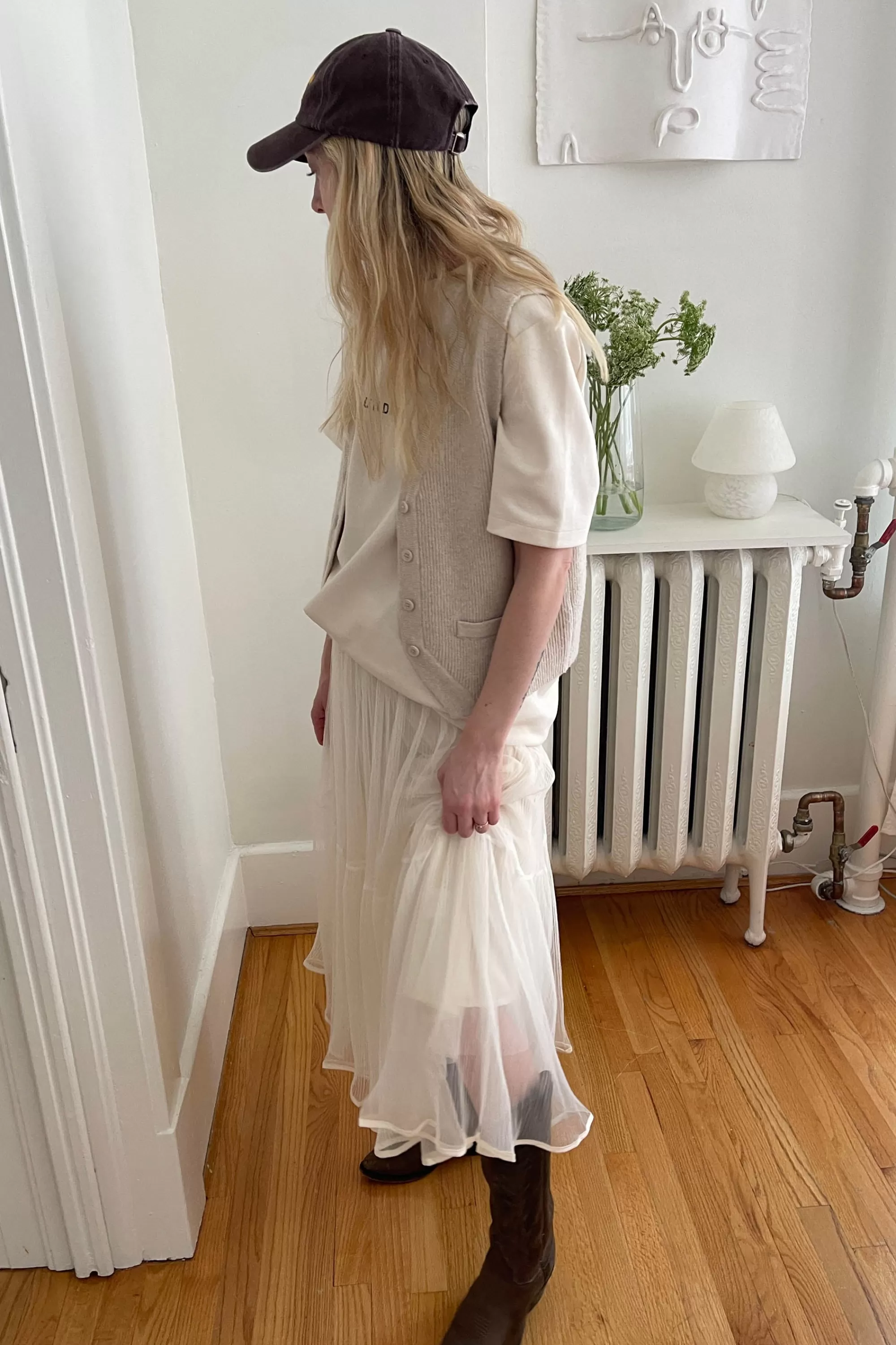 OAK + FORT LAYERED TULLE MIDI SKIRT | Women Skirts