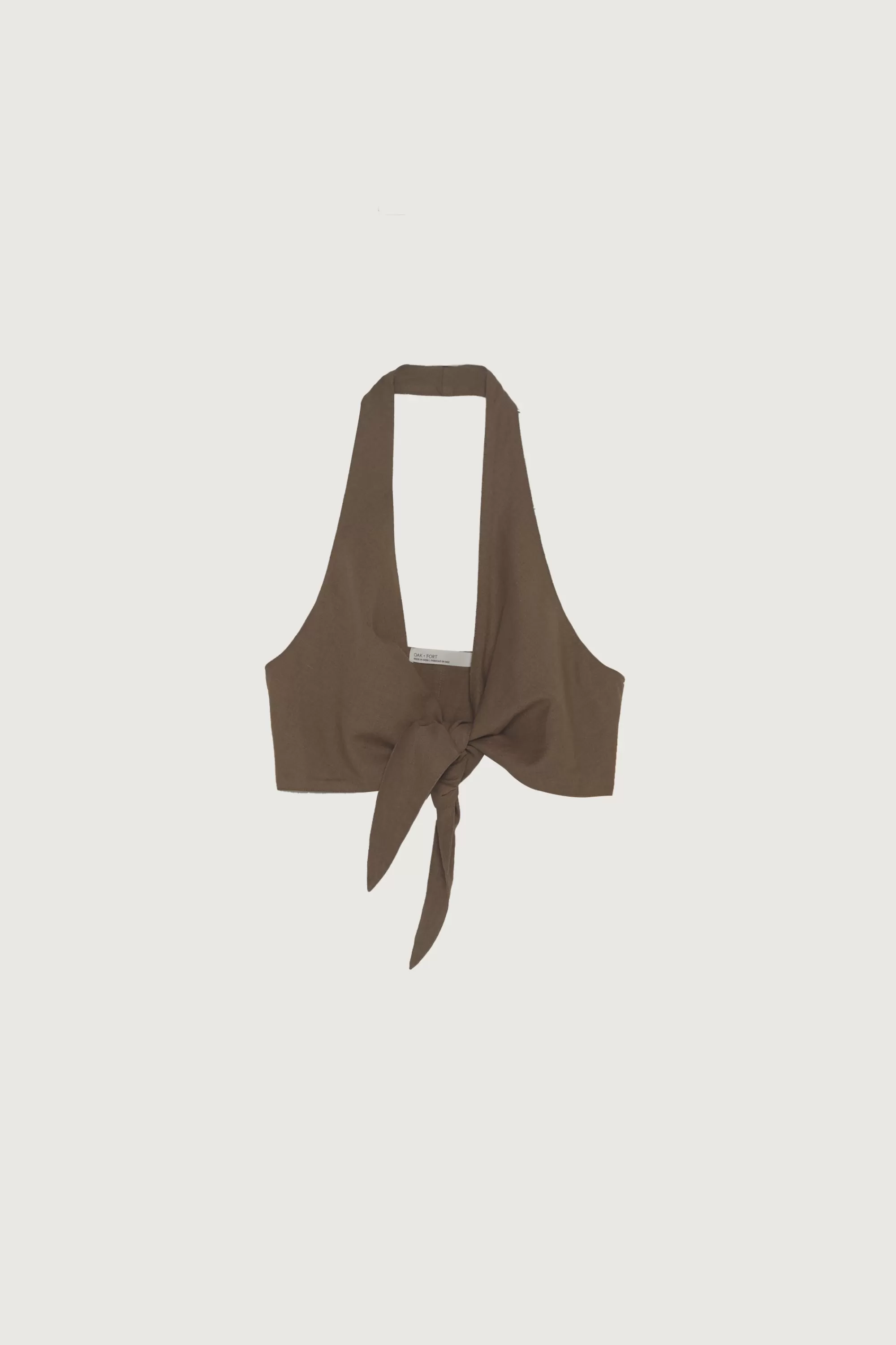 OAK + FORT LINEN BLEND FRONT TIE TOP | Women Tops