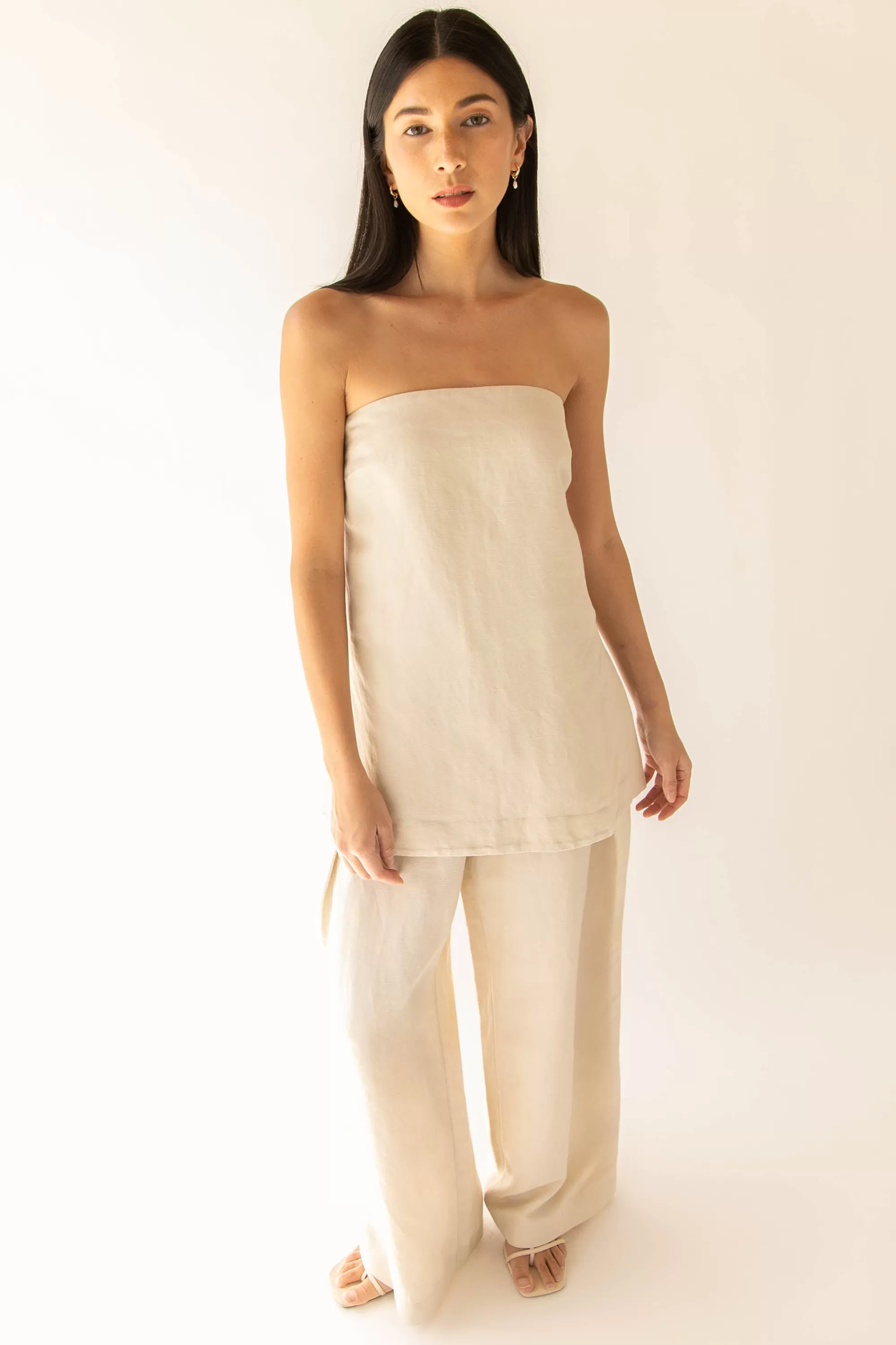 OAK + FORT LINEN BLEND TUBE TOP | Women Tops
