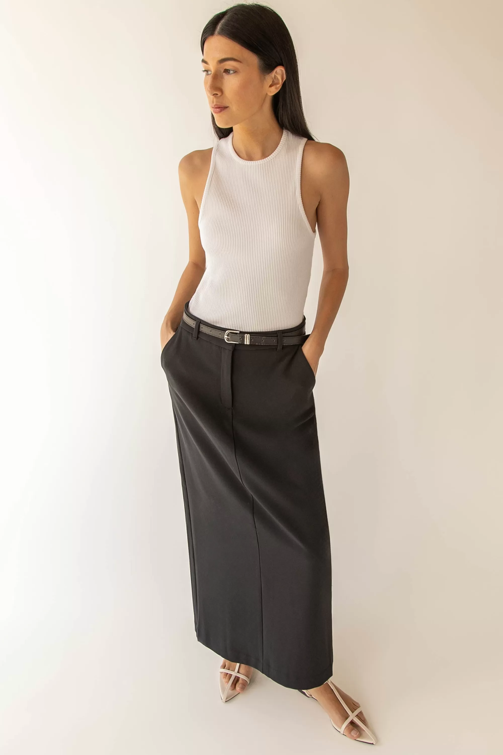 OAK + FORT MAXI SUITING SKIRT | Women Skirts