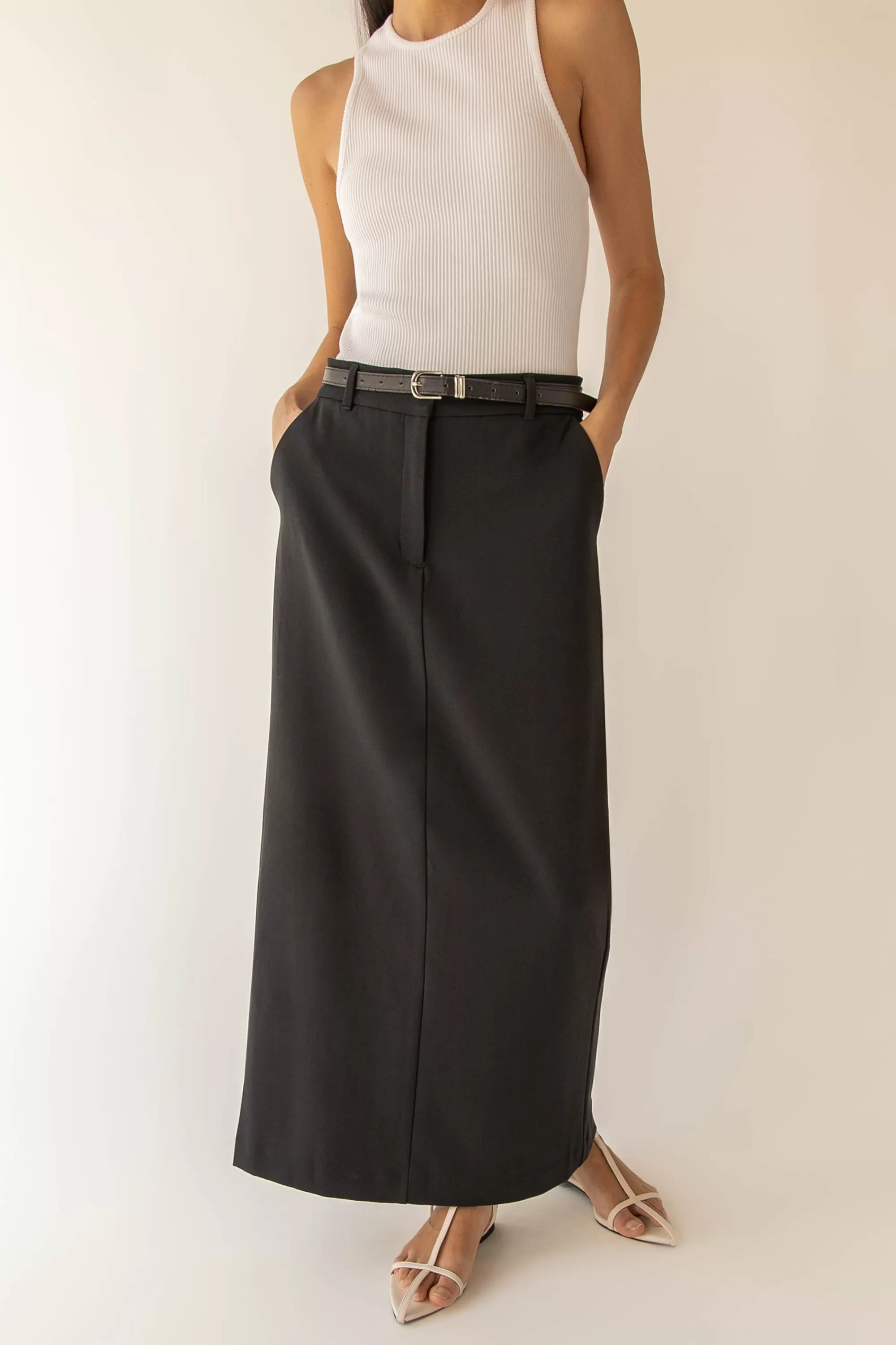 OAK + FORT MAXI SUITING SKIRT | Women Skirts