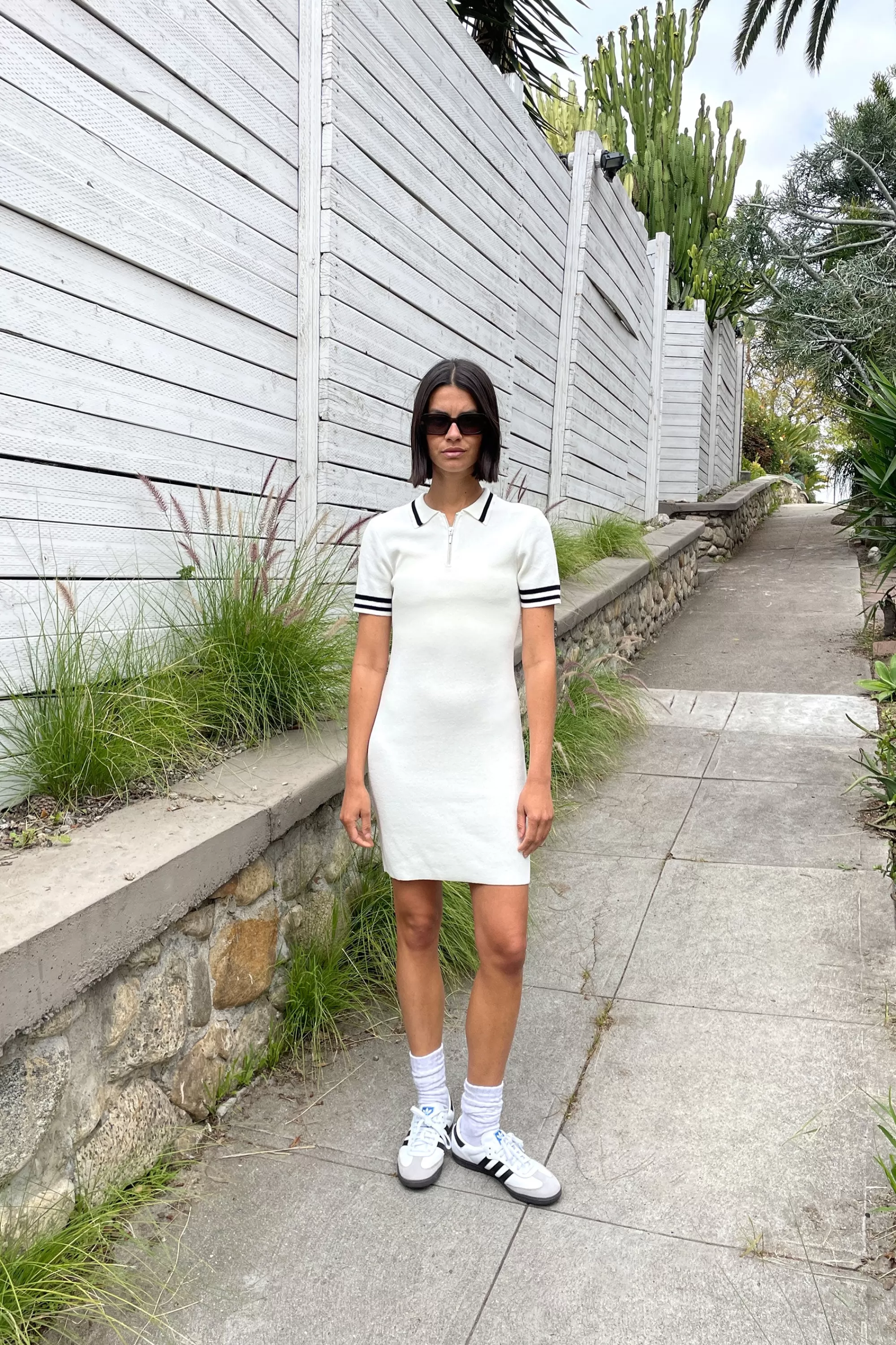 OAK + FORT MINI KNIT COLLARED DRESS | Women Dresses