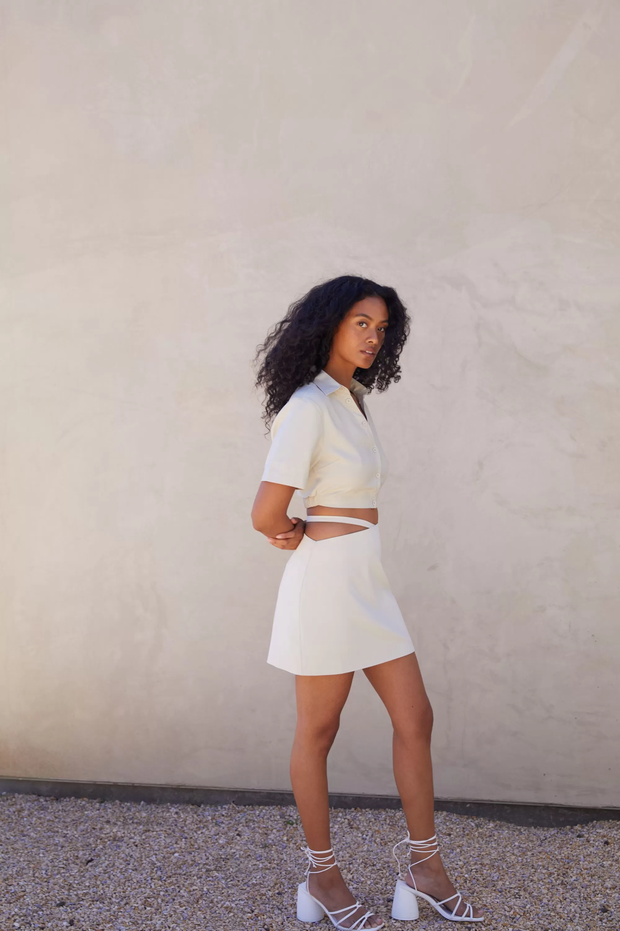 OAK + FORT MINI SKIRT WITH CUTOUT WAIST | Women Skirts