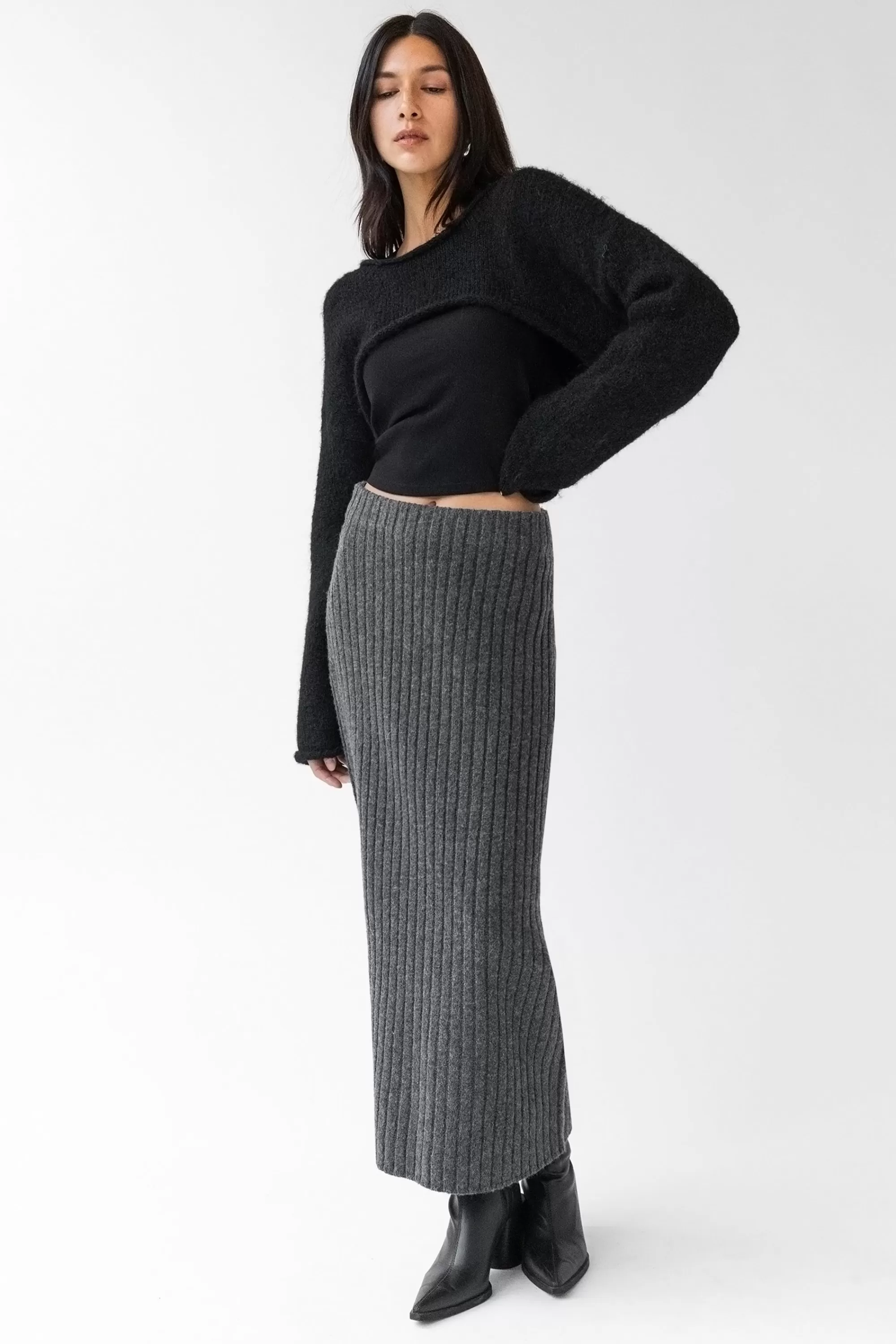 OAK + FORT MOHAIR WOOL-BLEND BOLERO | Women Sweaters & Cardigans