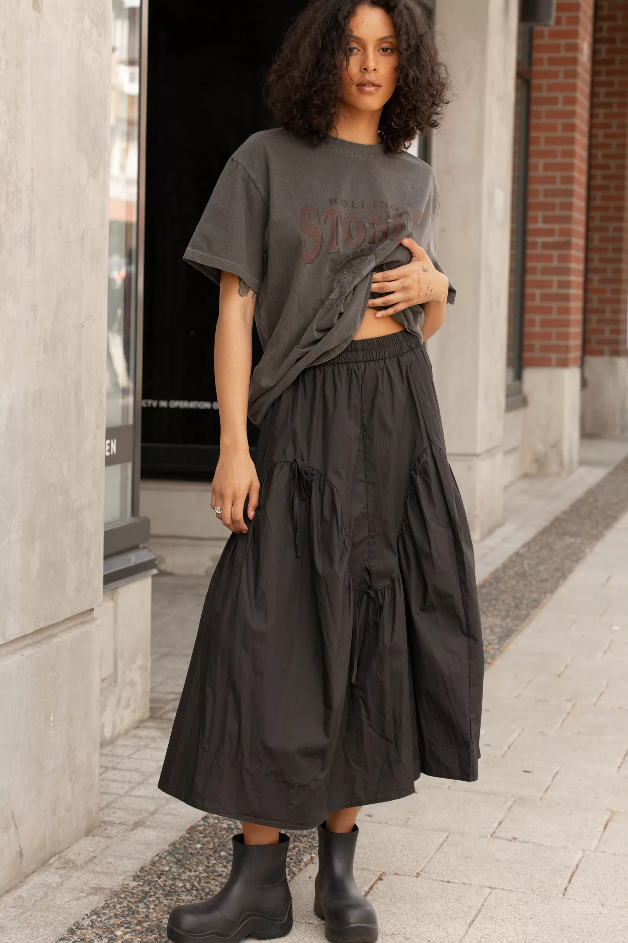 OAK + FORT NYLON MAXI SKIRT | Women Skirts