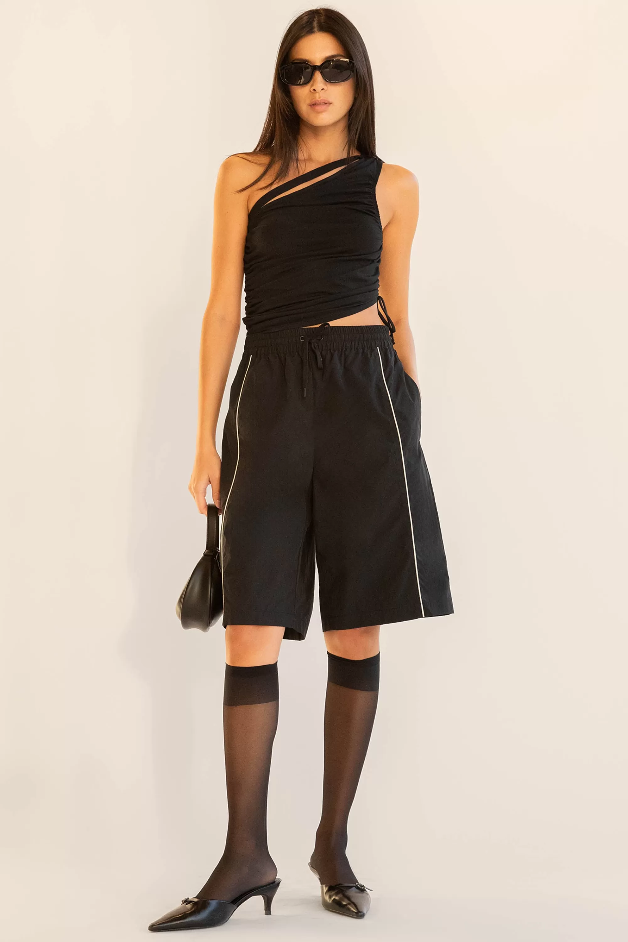 OAK + FORT NYLON TRACK SHORT | Women Shorts