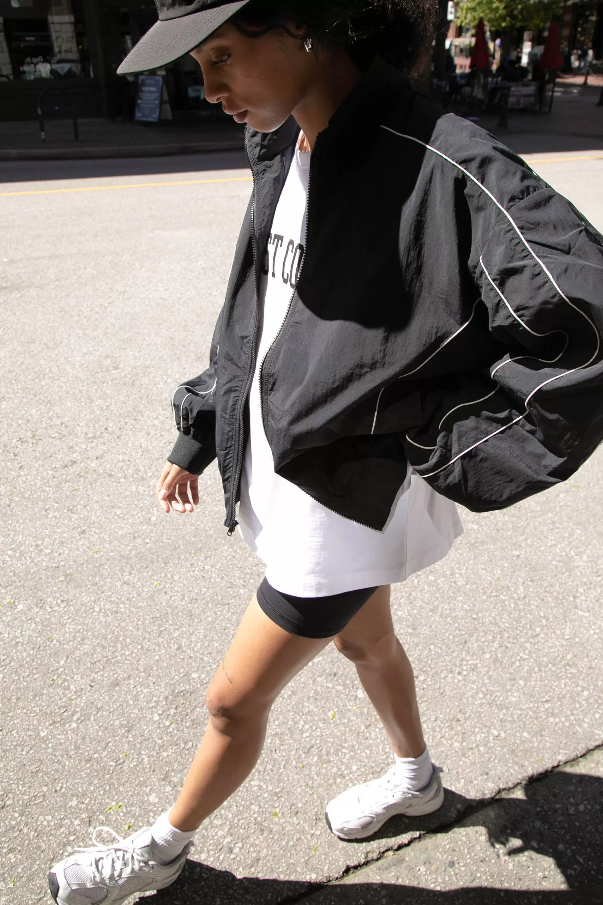 OAK + FORT NYLON TRACK ZIP-UP JACKET | Women Coats & Jackets