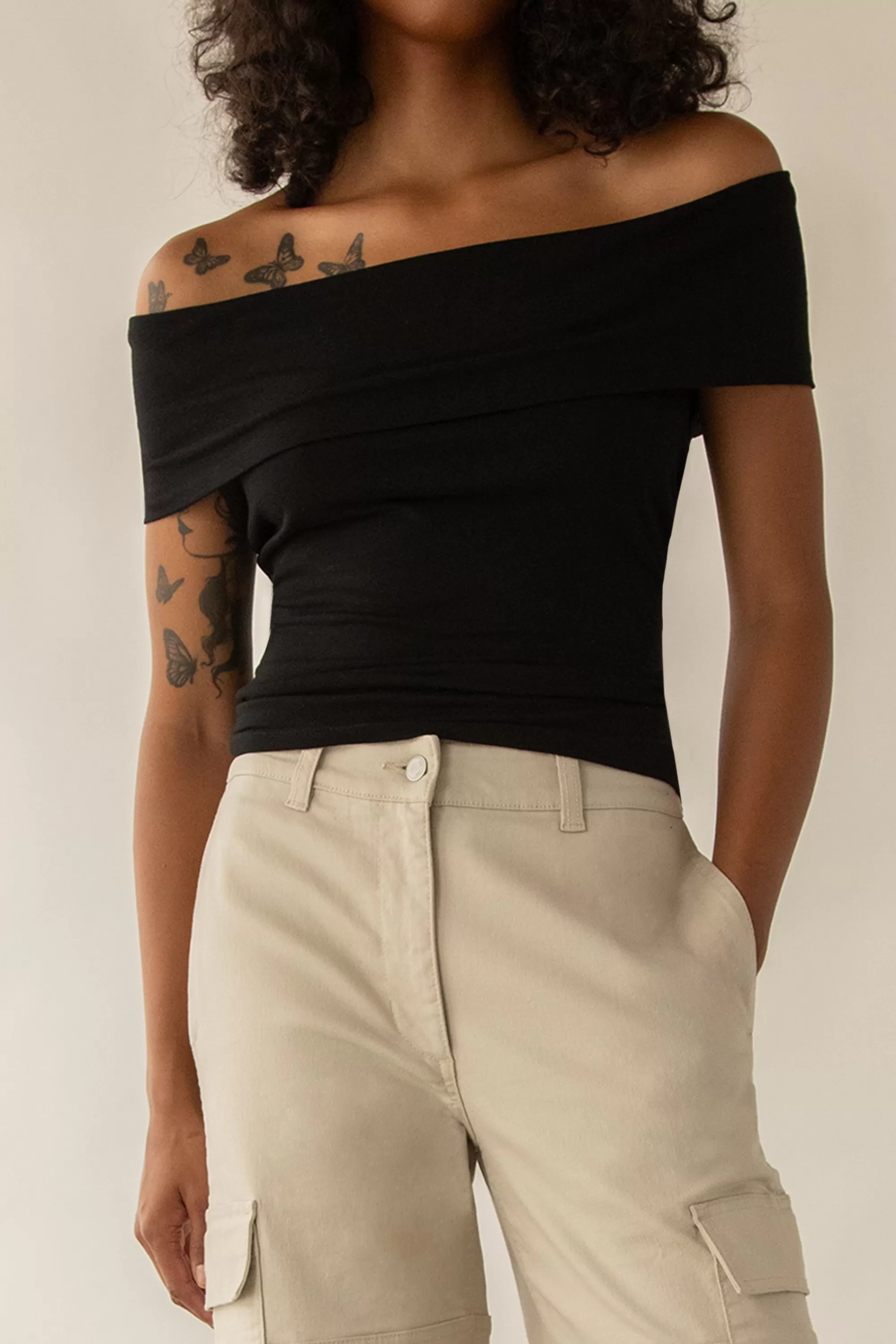 OAK + FORT OFF SHOULDER KNIT TOP | Women Tops