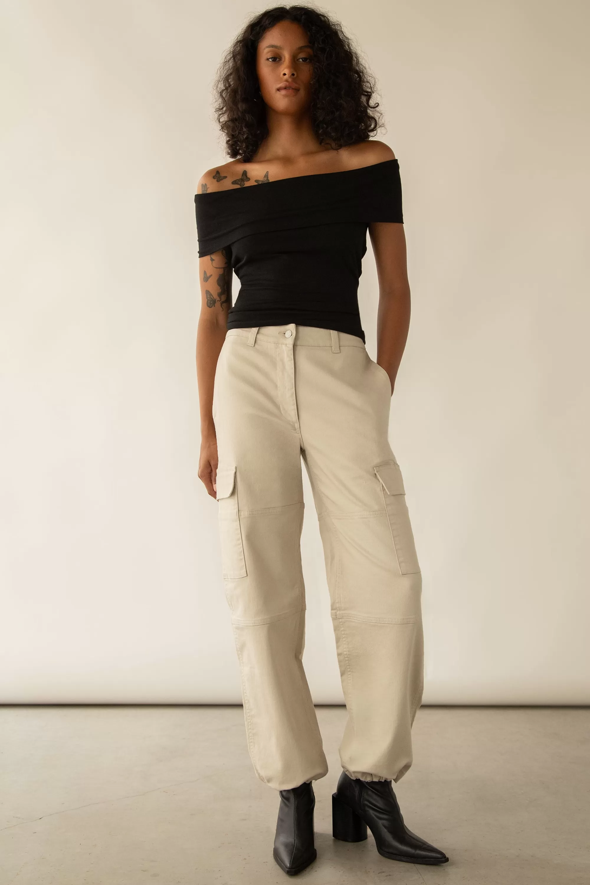OAK + FORT OFF SHOULDER KNIT TOP | Women Tops