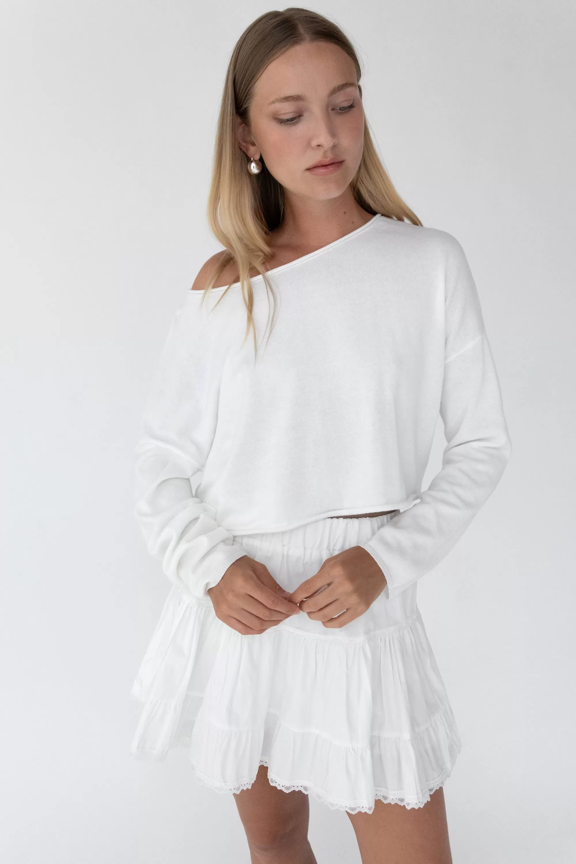 OAK + FORT OFF THE SHOULDER TOP | Women Tops | Sweaters & Cardigans