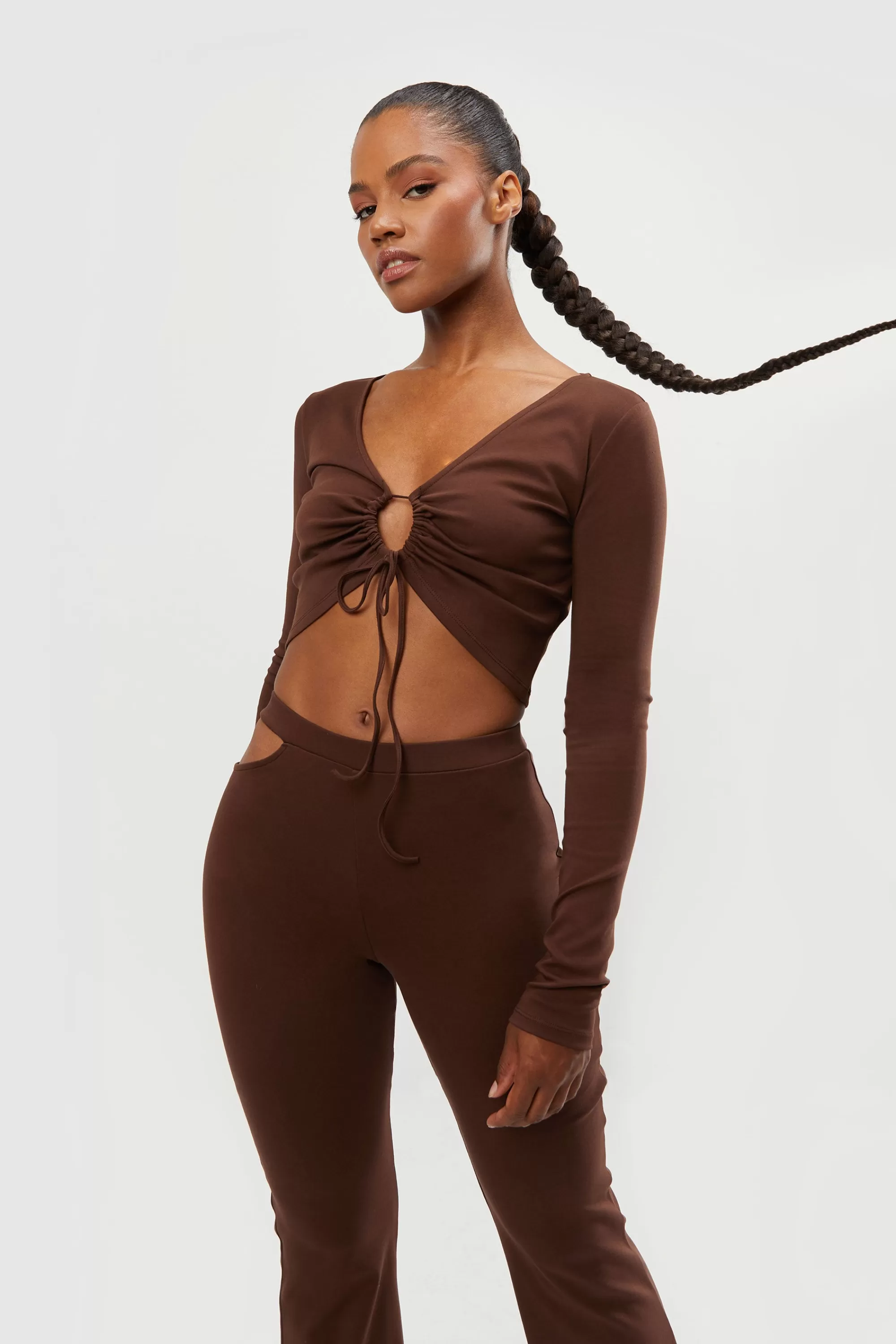 OAK + FORT OPEN FRONT TOP WITH TIES | Women Tops