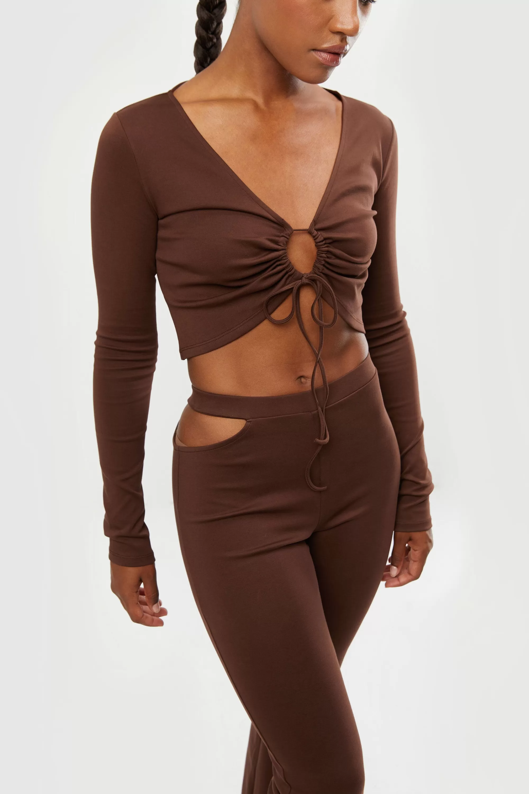 OAK + FORT OPEN FRONT TOP WITH TIES | Women Tops