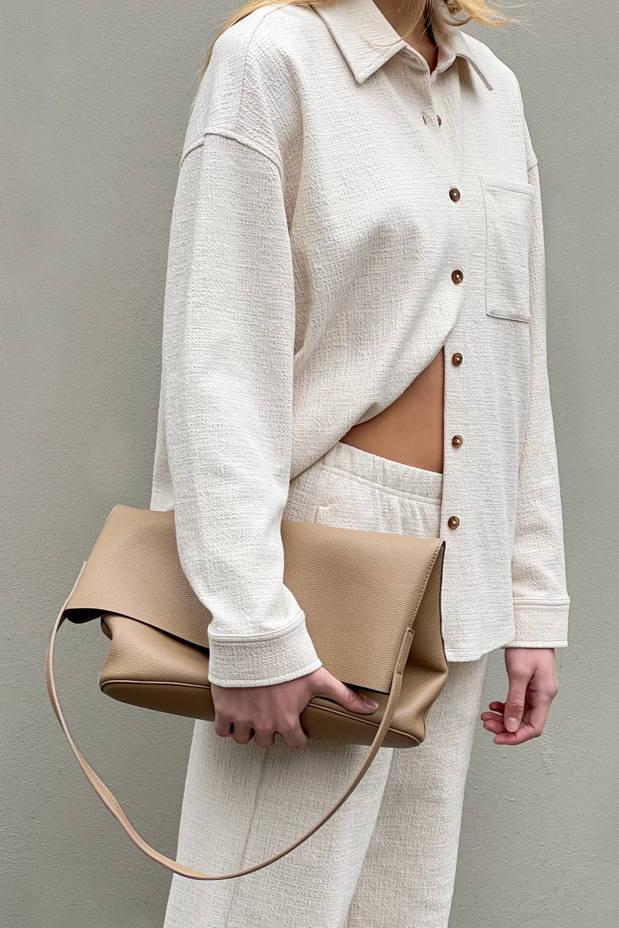 OAK + FORT OVERSIZED KNIT SHIRT | Women Tops