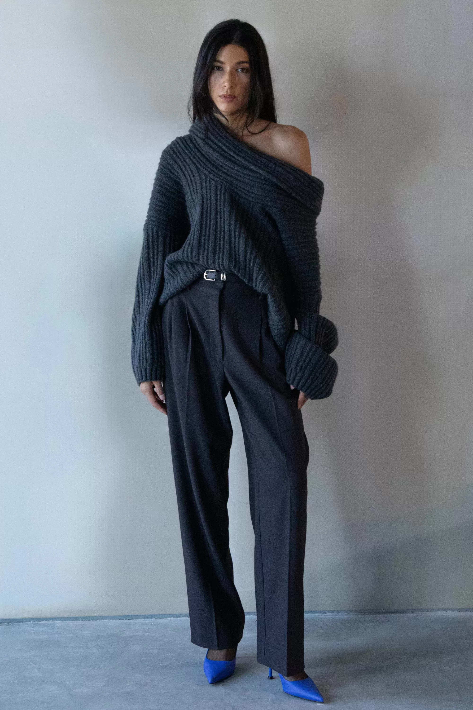 OAK + FORT OVERSIZED SLOUCHY OFF THE SHOULDER SWEATER | Women Sweaters & Cardigans