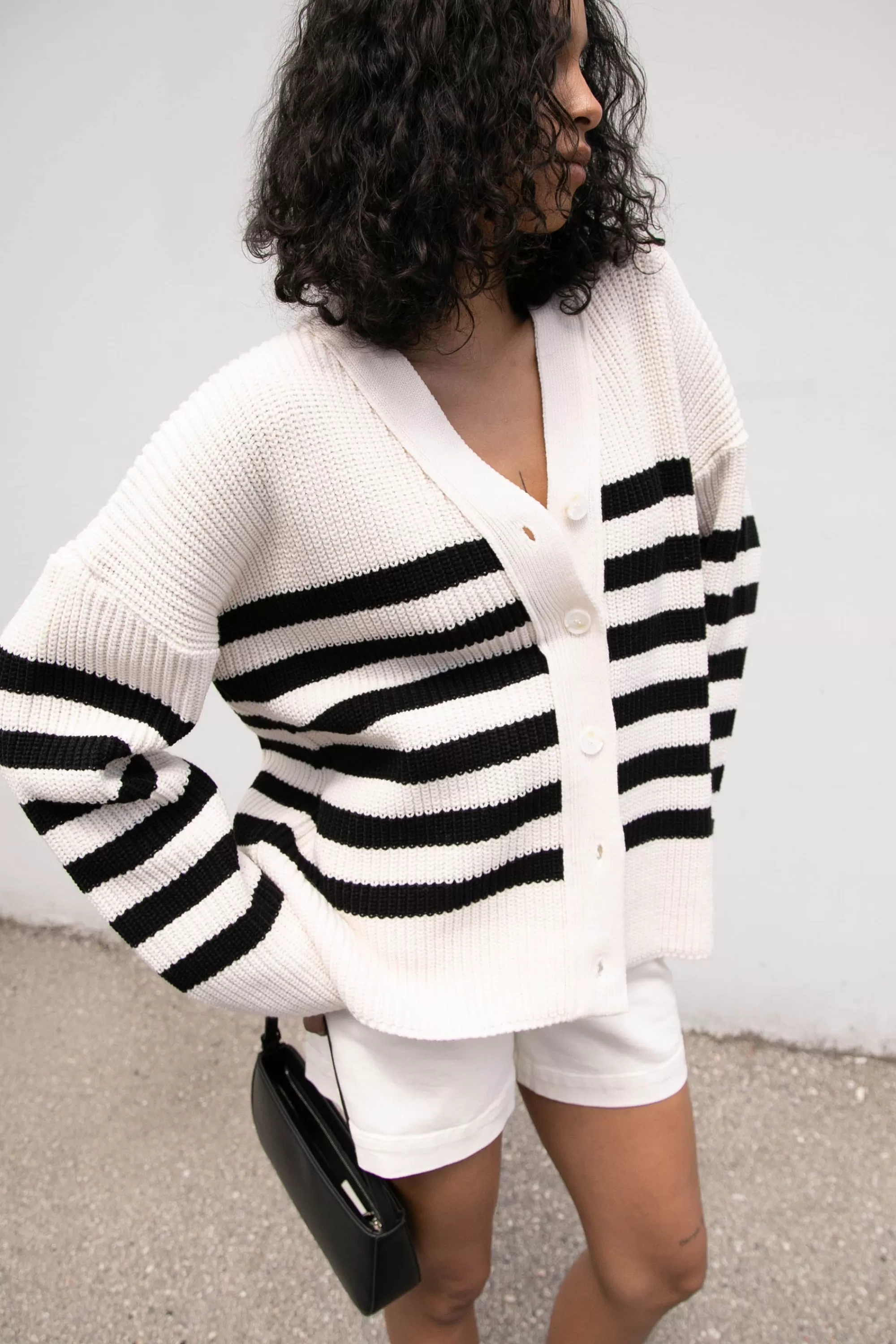 OAK + FORT OVERSIZED STRIPED CARDIGAN | Women Sweaters & Cardigans