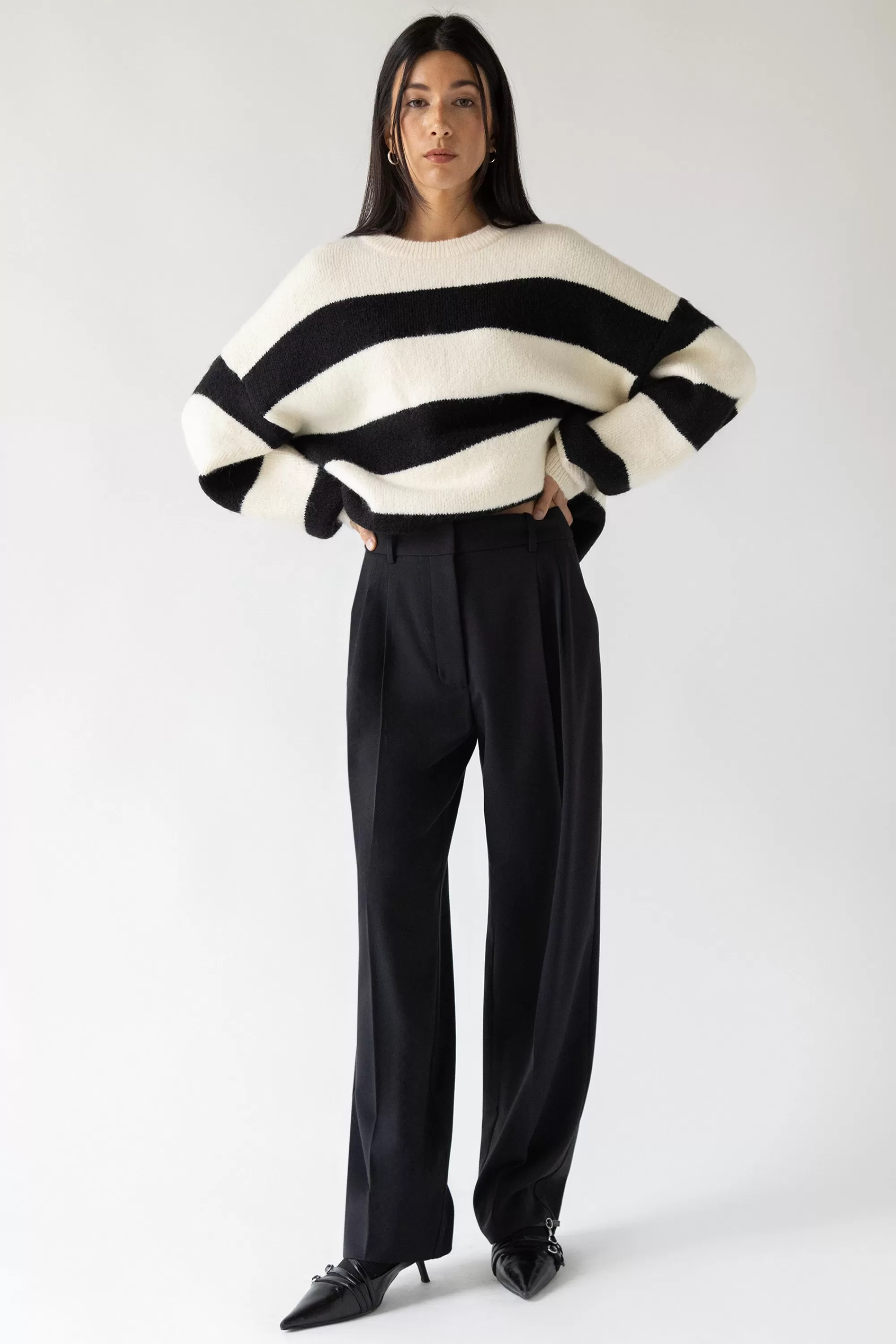 OAK + FORT OVERSIZED STRIPED SWEATER | Women Sweaters & Cardigans