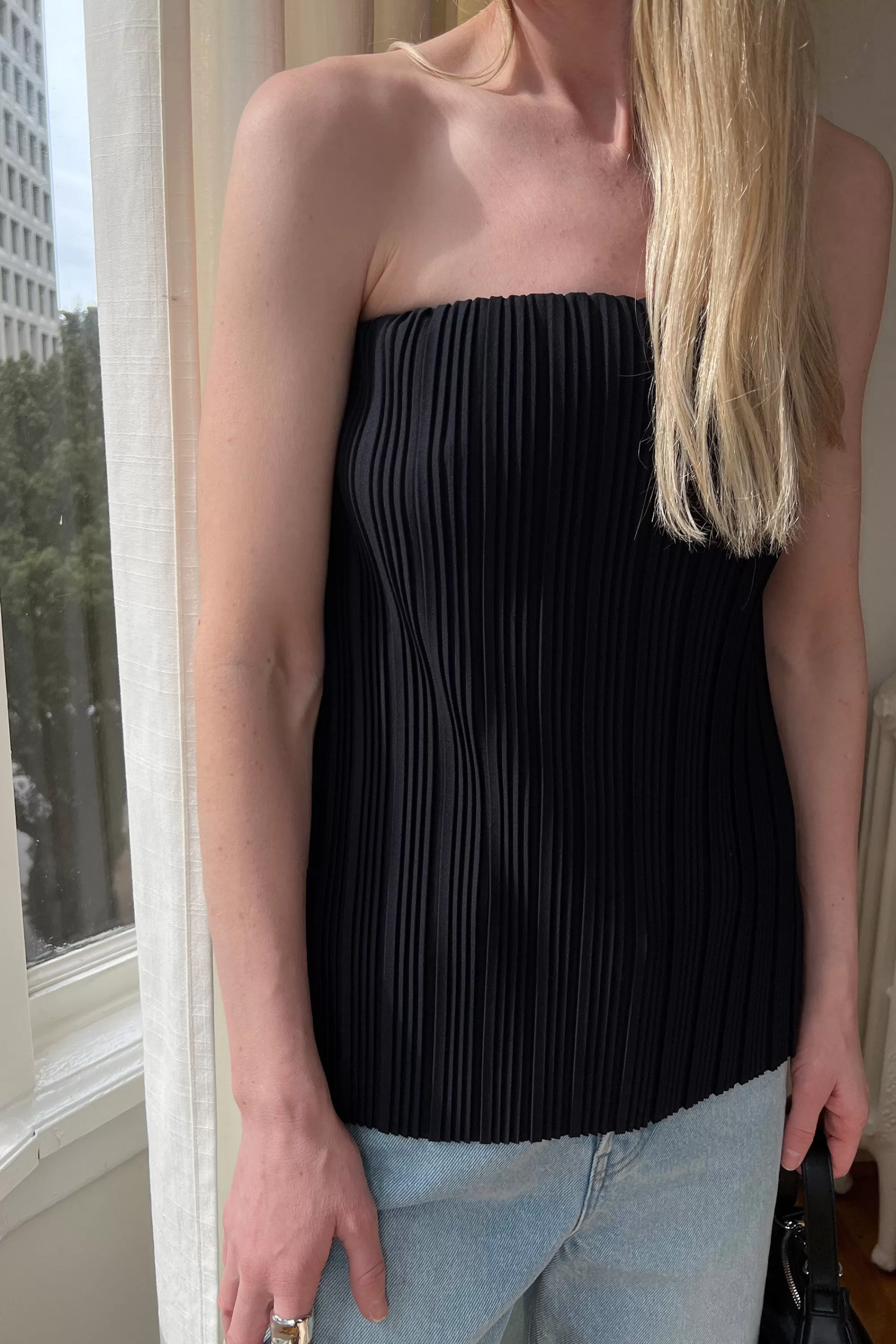 OAK + FORT PLEATED TUBE TOP | Women Tops