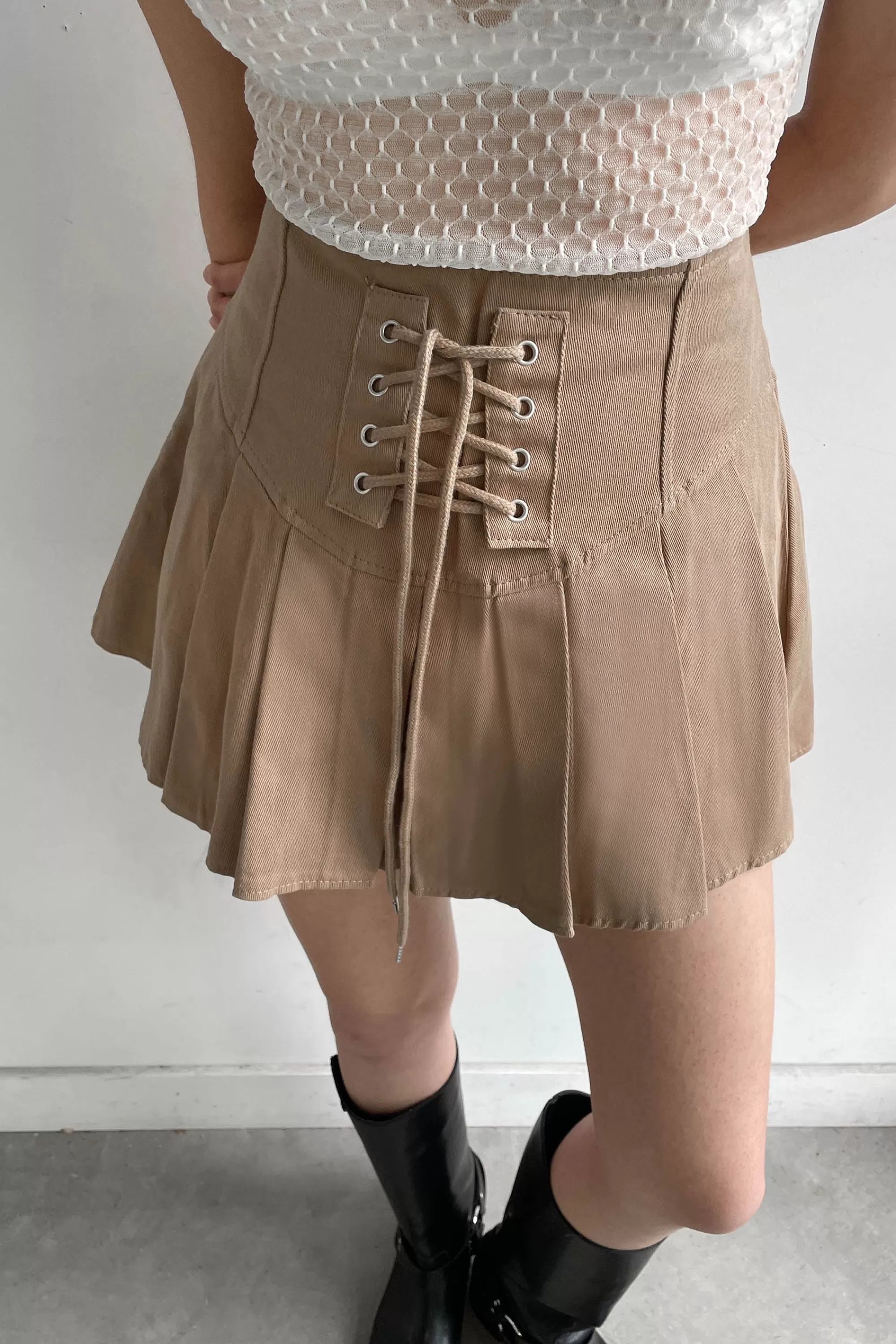 OAK + FORT PLEATED TWILL MINI SKIRT | Women Skirts